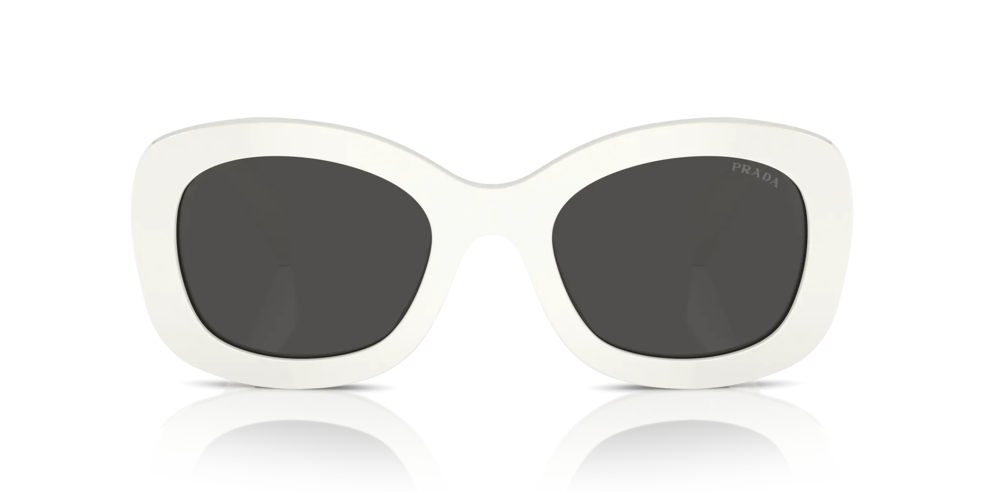 Prada PR A13S 1425S0 Occhiali da sole Acetato Bianco Grigio Rotonda Normale - immagine 3