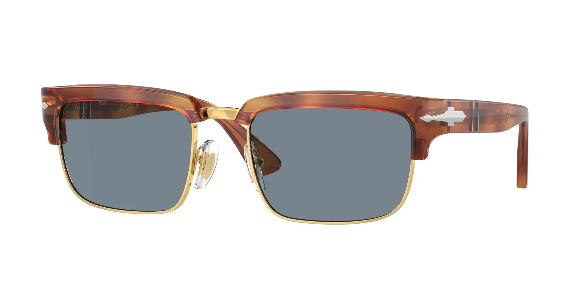 Persol PO3354S 96/56 Occhiali da sole Acetato Marrone Blu Squadrata Normale Antiriflesso - immagine 1