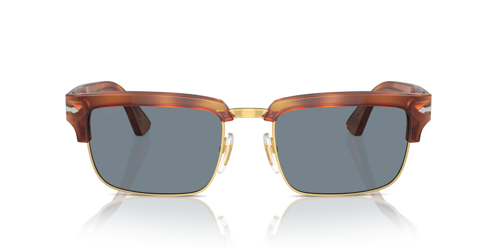Persol PO3354S 96/56 Occhiali da sole Acetato Marrone Blu Squadrata Normale Antiriflesso - immagine 3