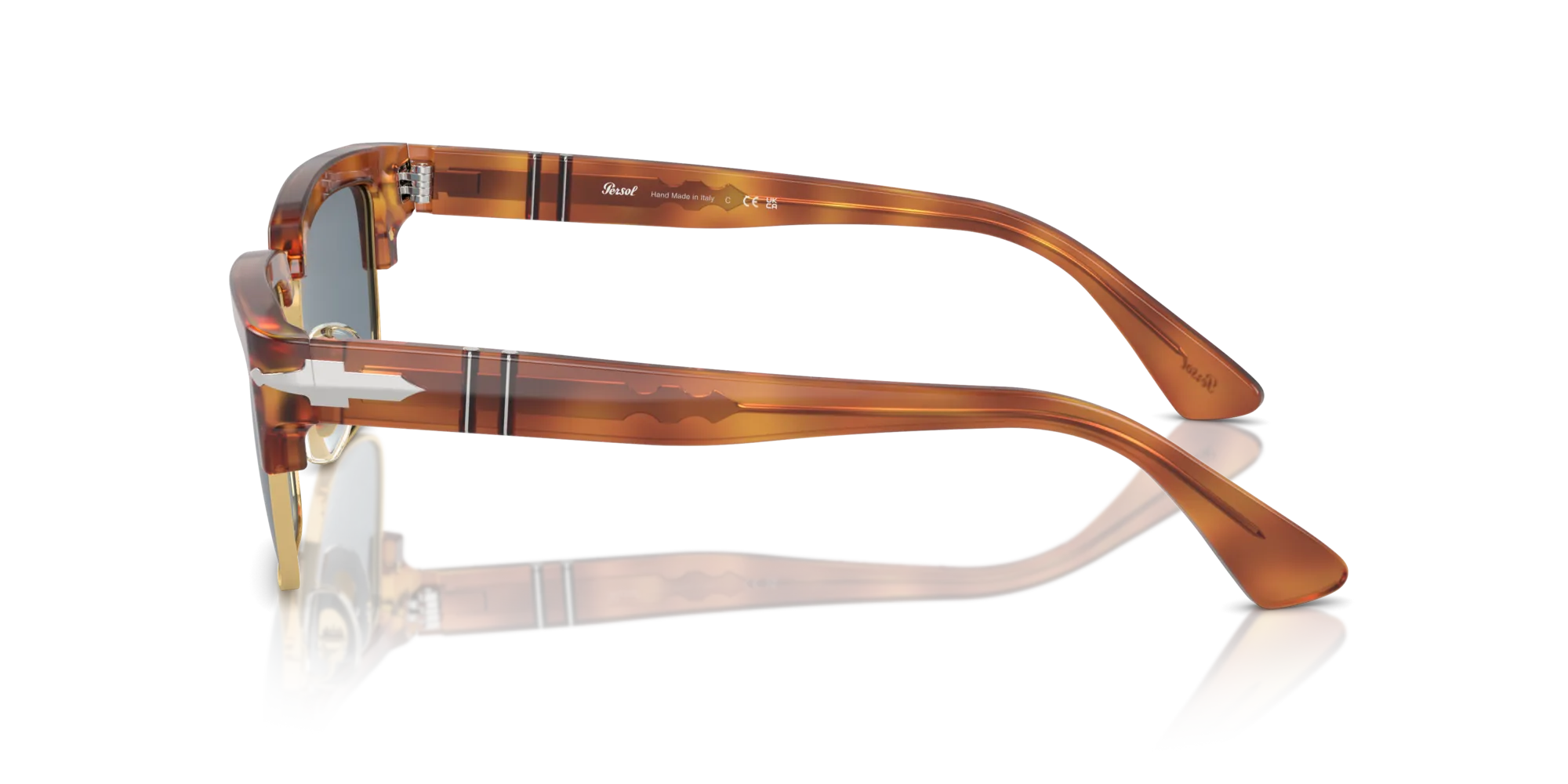Persol PO3354S 96/56 Occhiali da sole Acetato Marrone Blu Squadrata Normale Antiriflesso - immagine 4