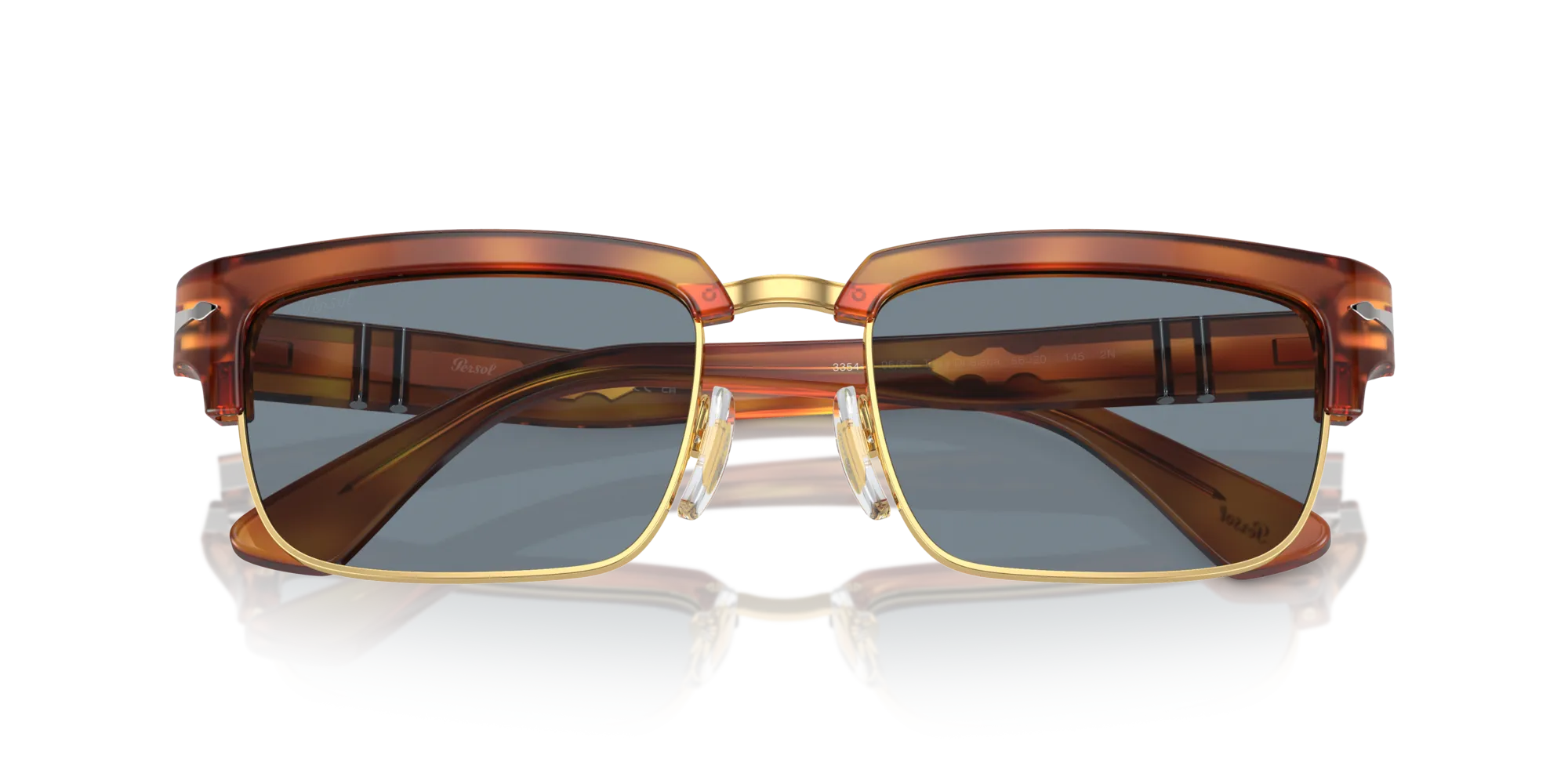 Persol PO3354S 96/56 Occhiali da sole Acetato Marrone Blu Squadrata Normale Antiriflesso - immagine 2