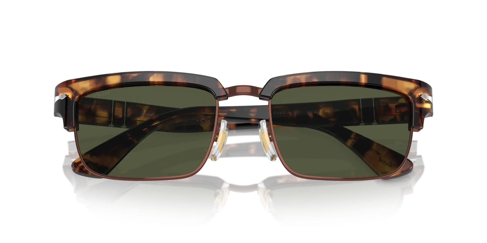 Persol PO3354S 110231 Occhiali da sole Acetato Tartaruga Verde Squadrata Normale - immagine 2