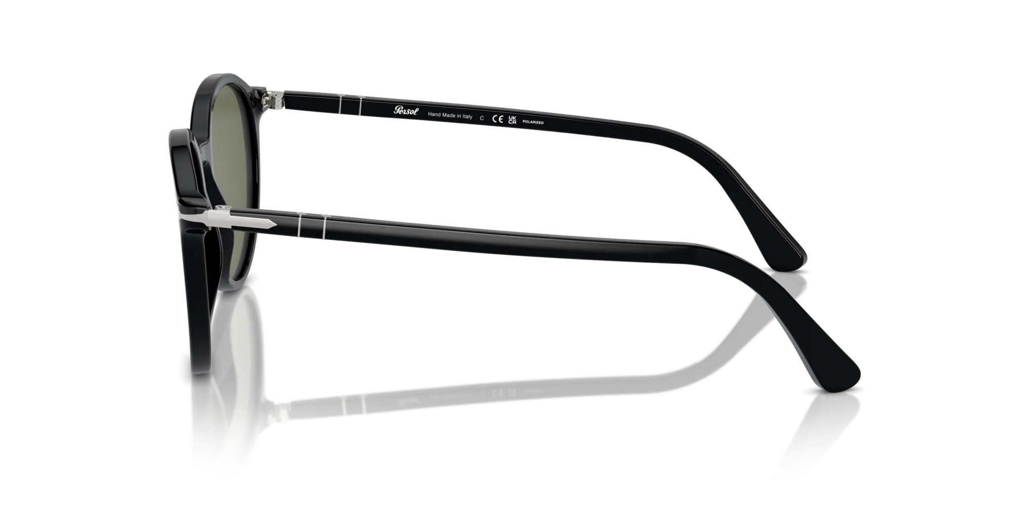 Persol PO3350S 95/58 Occhiali da sole Acetato Nero Verde Pantos Polarizzata - immagine 4