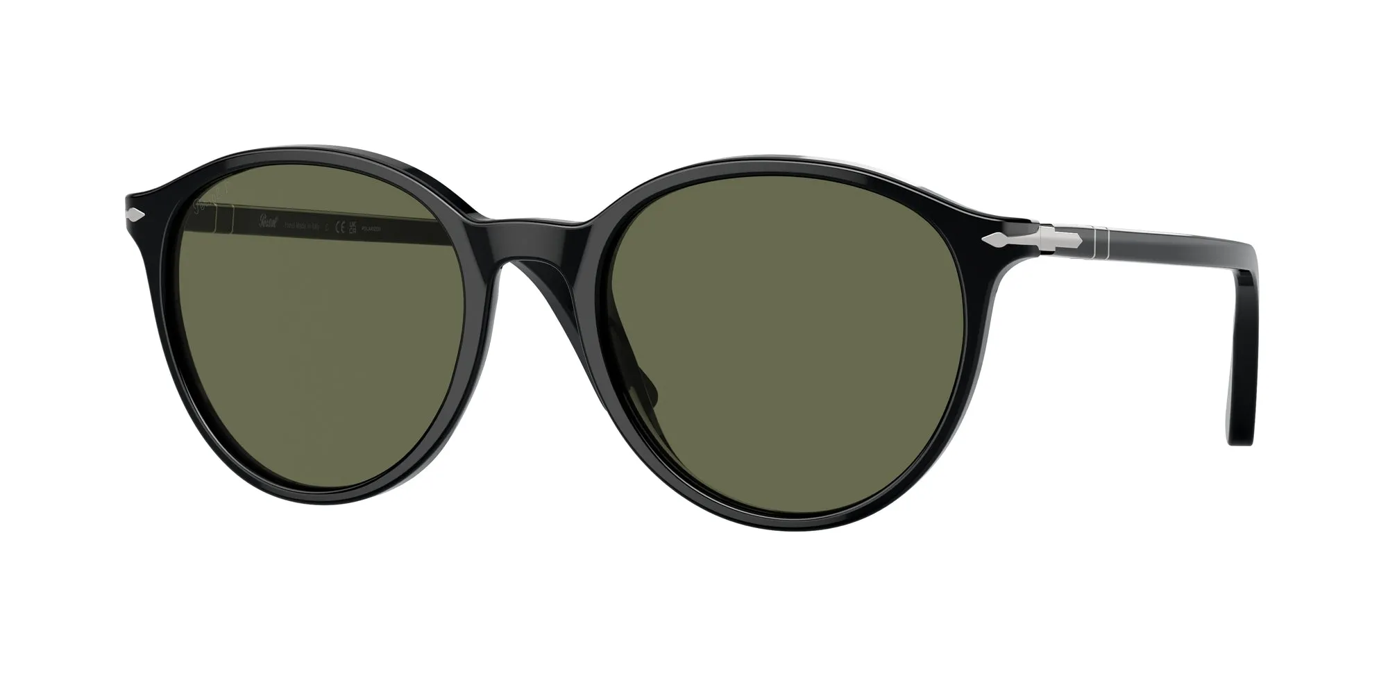 Persol PO3350S 95/58 Occhiali da sole Acetato Nero Verde Pantos Polarizzata - immagine 1