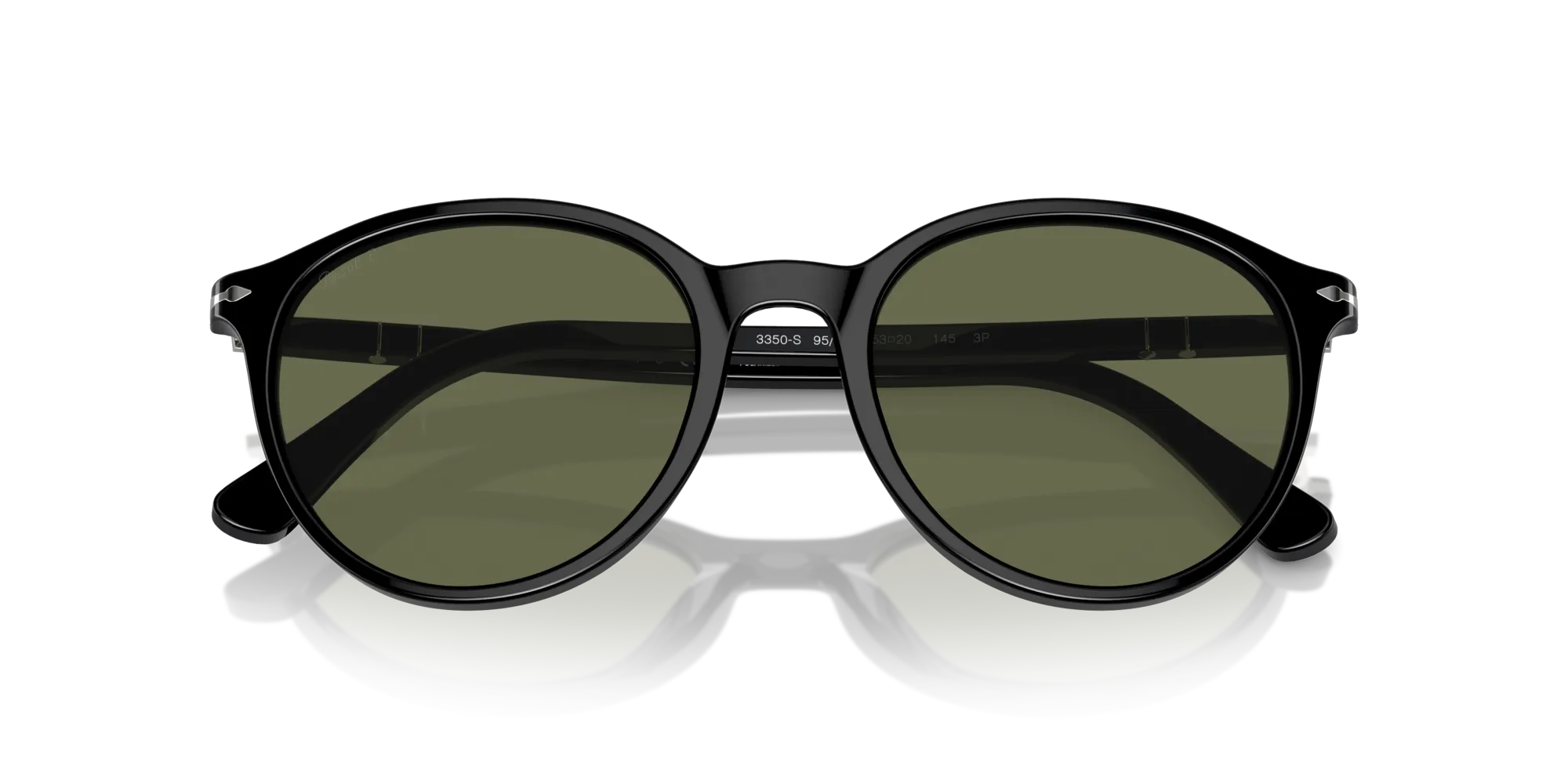 Persol PO3350S 95/58 Occhiali da sole Acetato Nero Verde Pantos Polarizzata - immagine 2