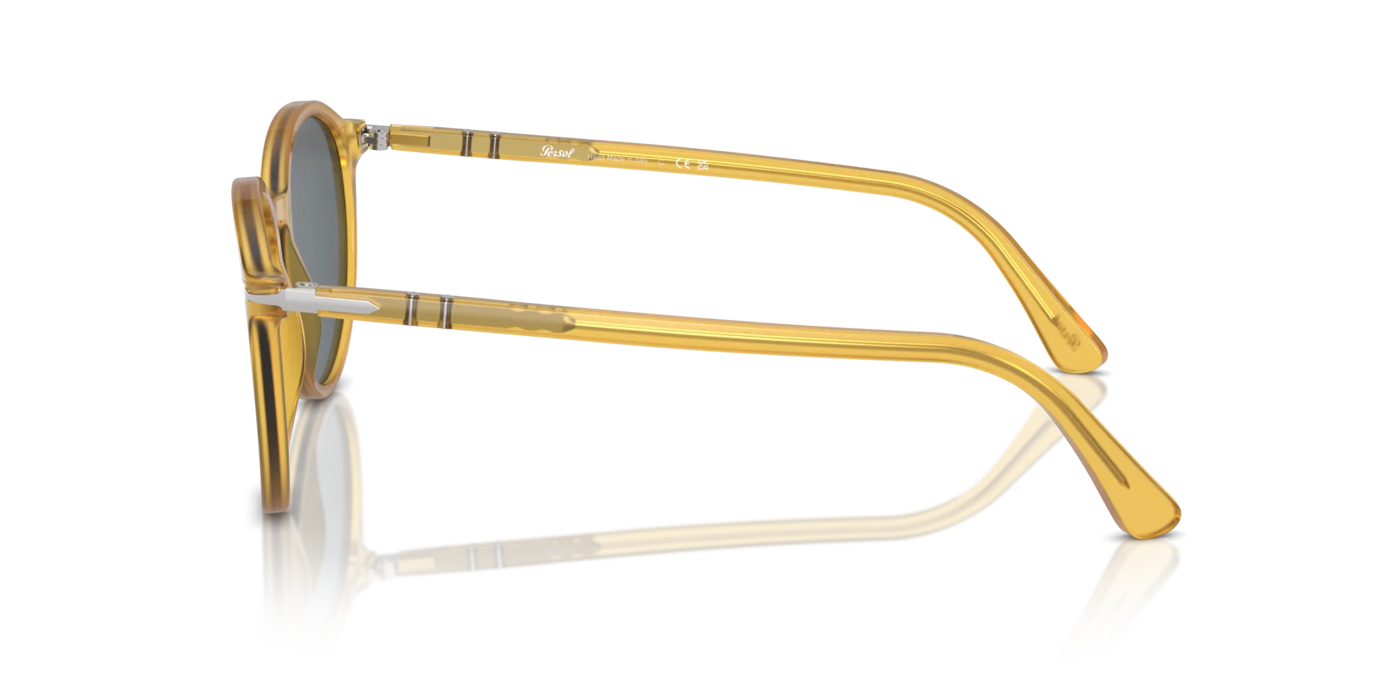 Persol PO3350S 204/R5 Occhiali da sole Acetato Giallo Blu Pantos Normale Antiriflesso - immagine 4