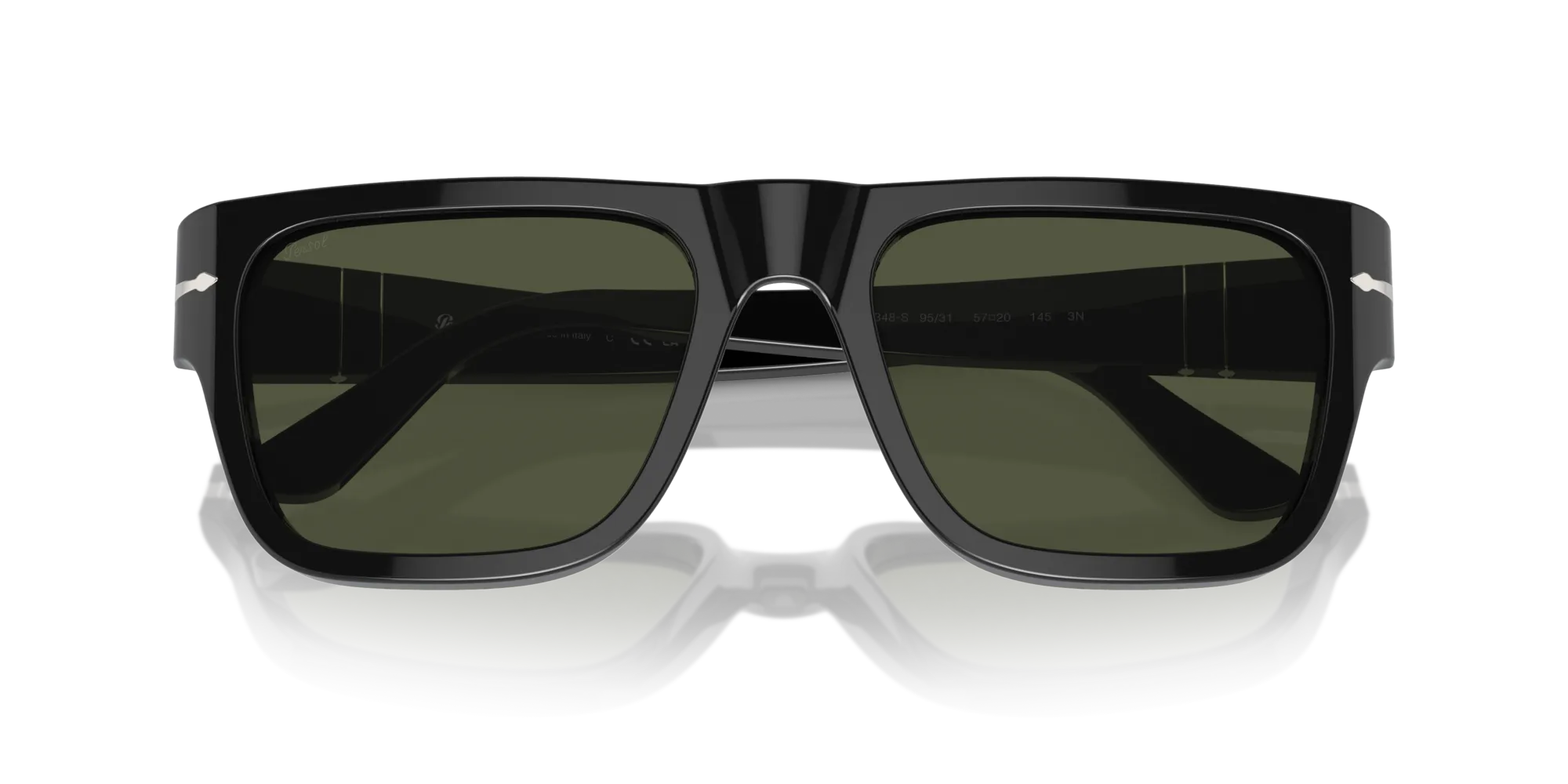 Persol PO3348S 95/31 Occhiali da sole Acetato Nero Verde Squadrata Normale - immagine 2