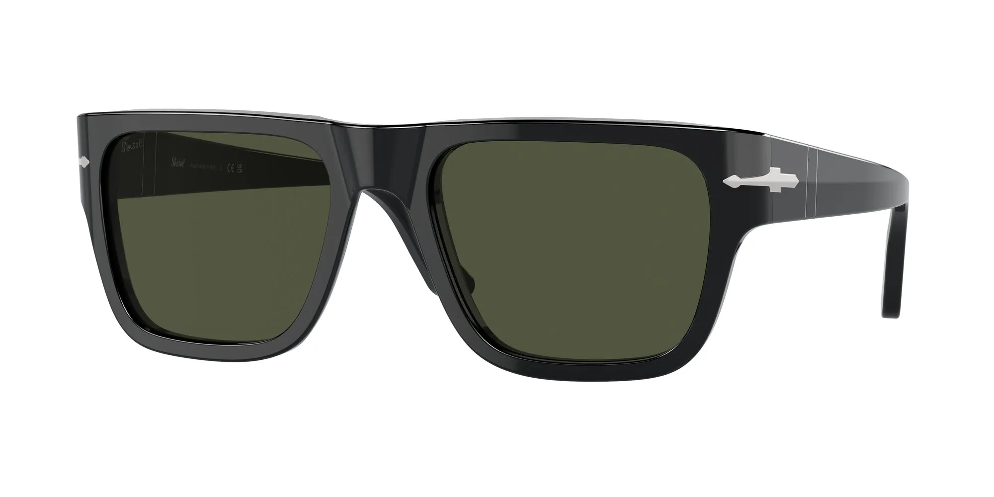 Persol PO3348S 95/31 Occhiali da sole Acetato Nero Verde Squadrata Normale - immagine 1