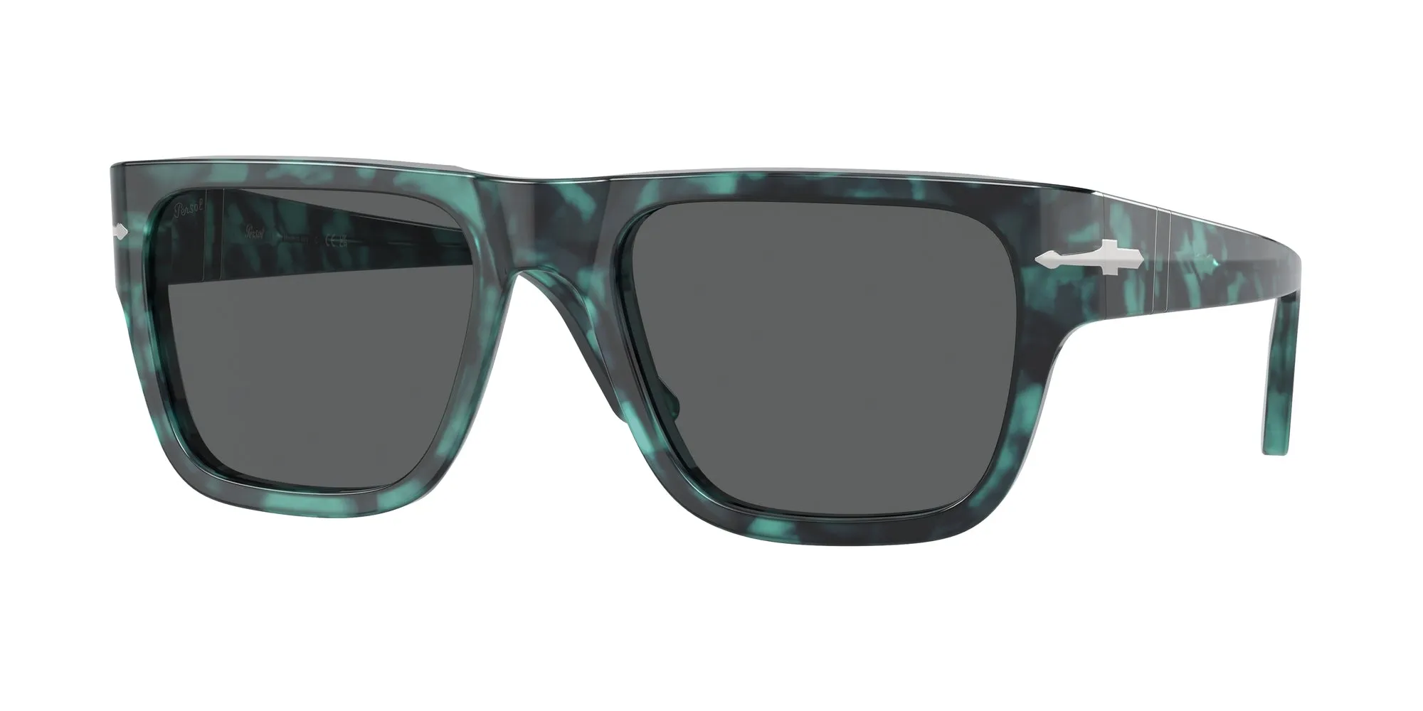 Persol PO3348S 1211B1 Occhiali da sole Acetato Blu Grigio Squadrata Normale - immagine 1