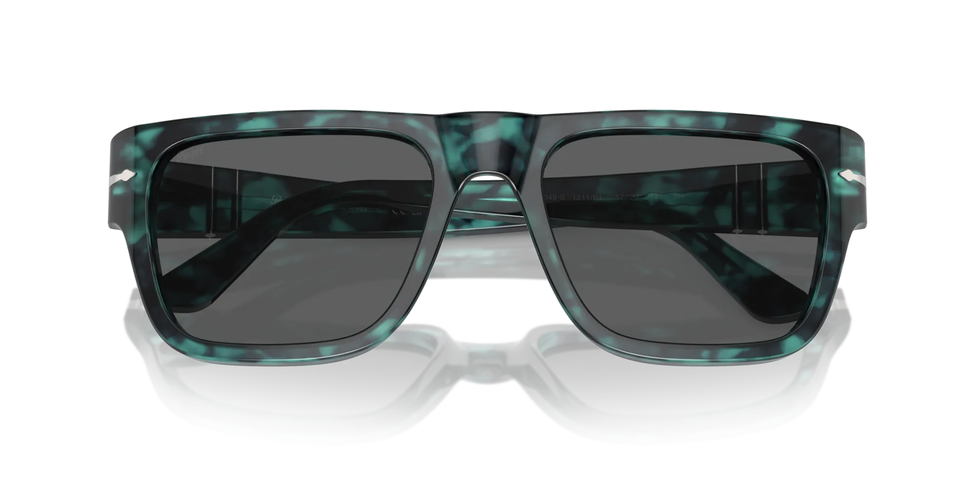Persol PO3348S 1211B1 Occhiali da sole Acetato Blu Grigio Squadrata Normale - immagine 2