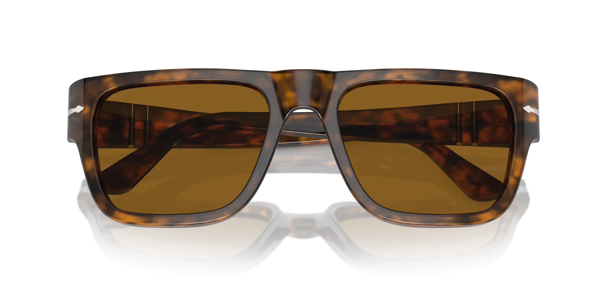 Persol PO3348S 121033 Occhiali da sole Acetato Marrone Marrone Squadrata Normale - immagine 2