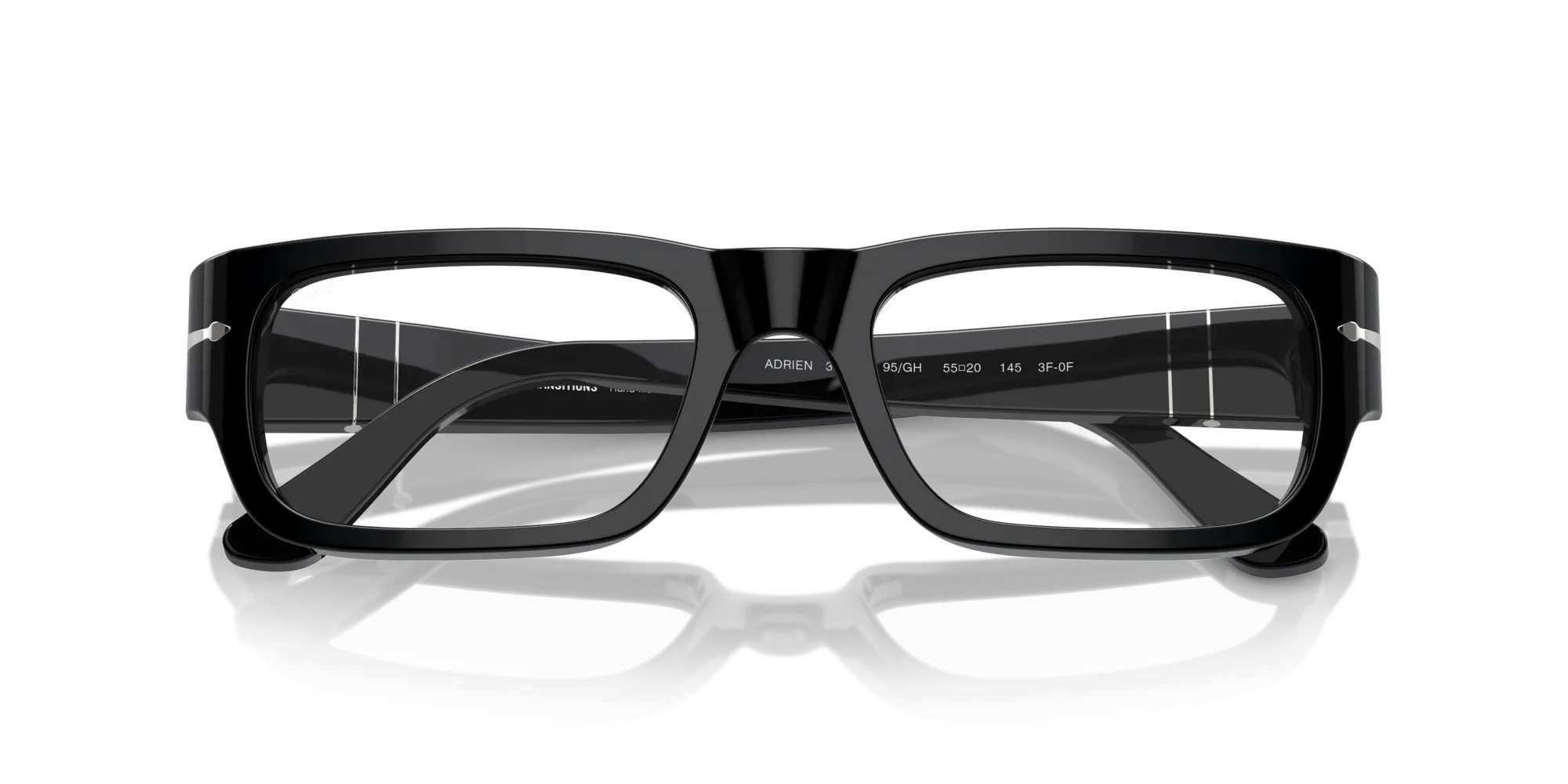 Persol PO3347S ADRIEN 95/GH Occhiali da sole Acetato Nero Grigio Squadrata Fotocromatiche Fotocromatico - immagine 2