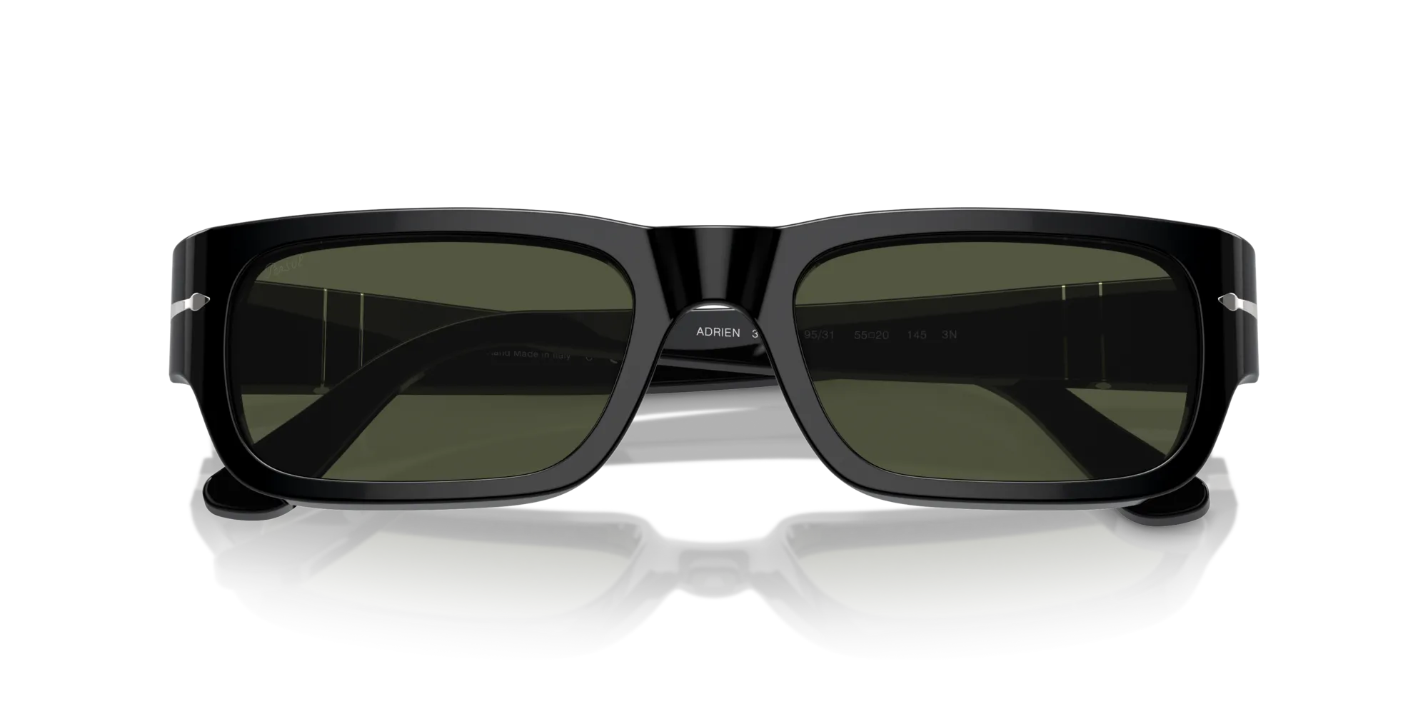 Persol PO3347S ADRIEN 95/31 Occhiali da sole Acetato Nero Verde Squadrata Normale - immagine 2