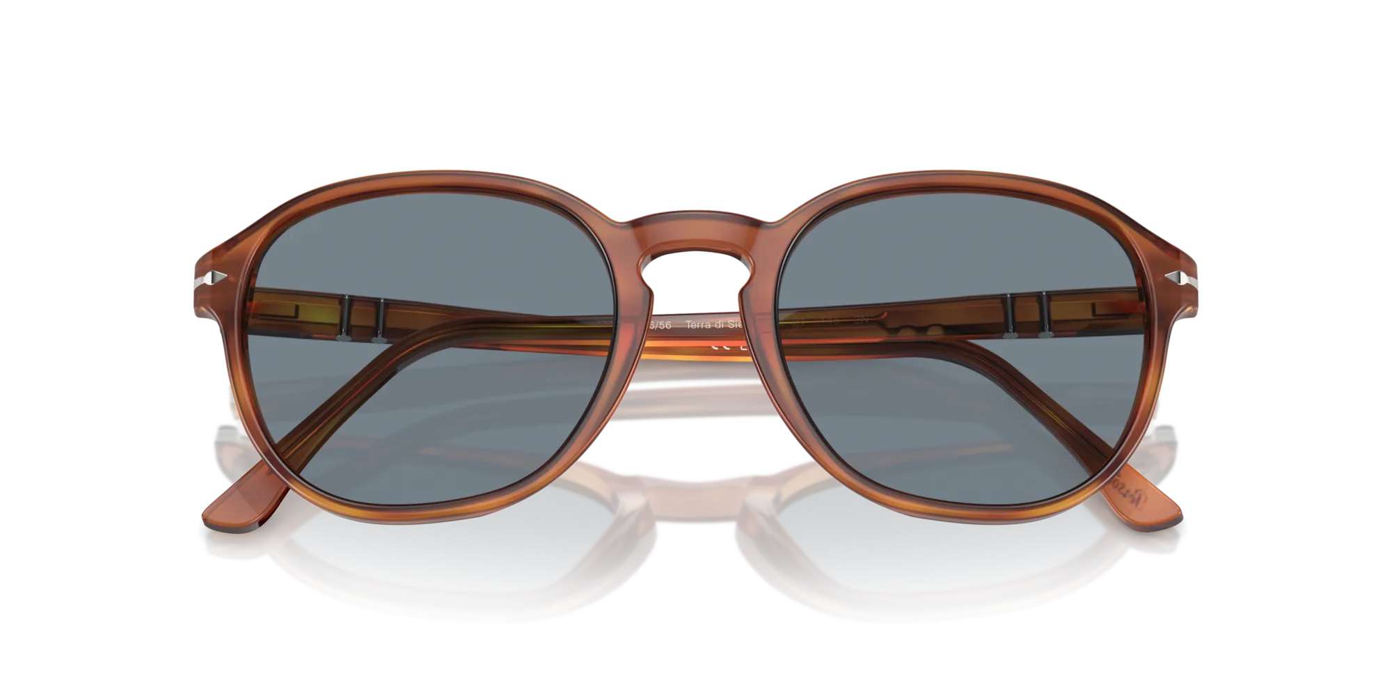 Persol PO3343S 96/56 Occhiali da sole Acetato Marrone Blu Pillow Normale Antiriflesso - immagine 2