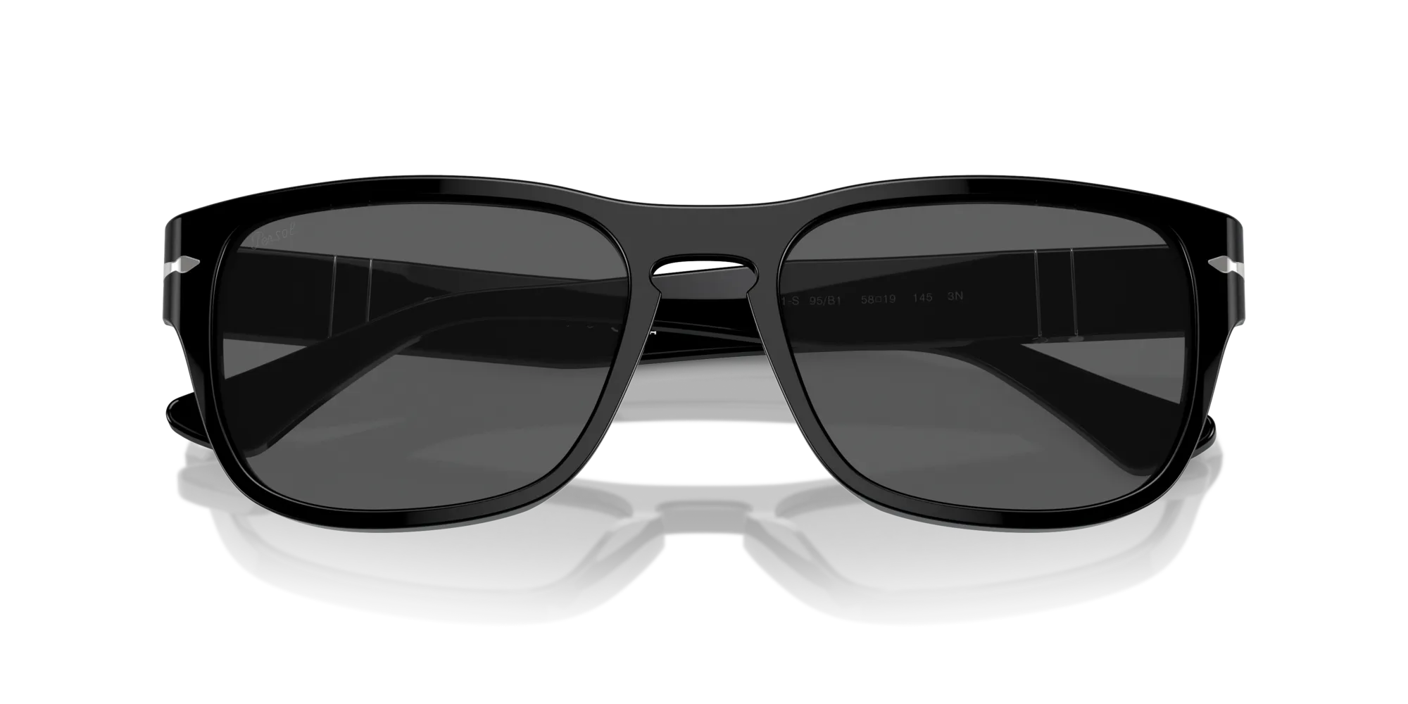Persol PO3341S 95/B1 Occhiali da sole Acetato Nero Grigio Pillow Normale - immagine 2