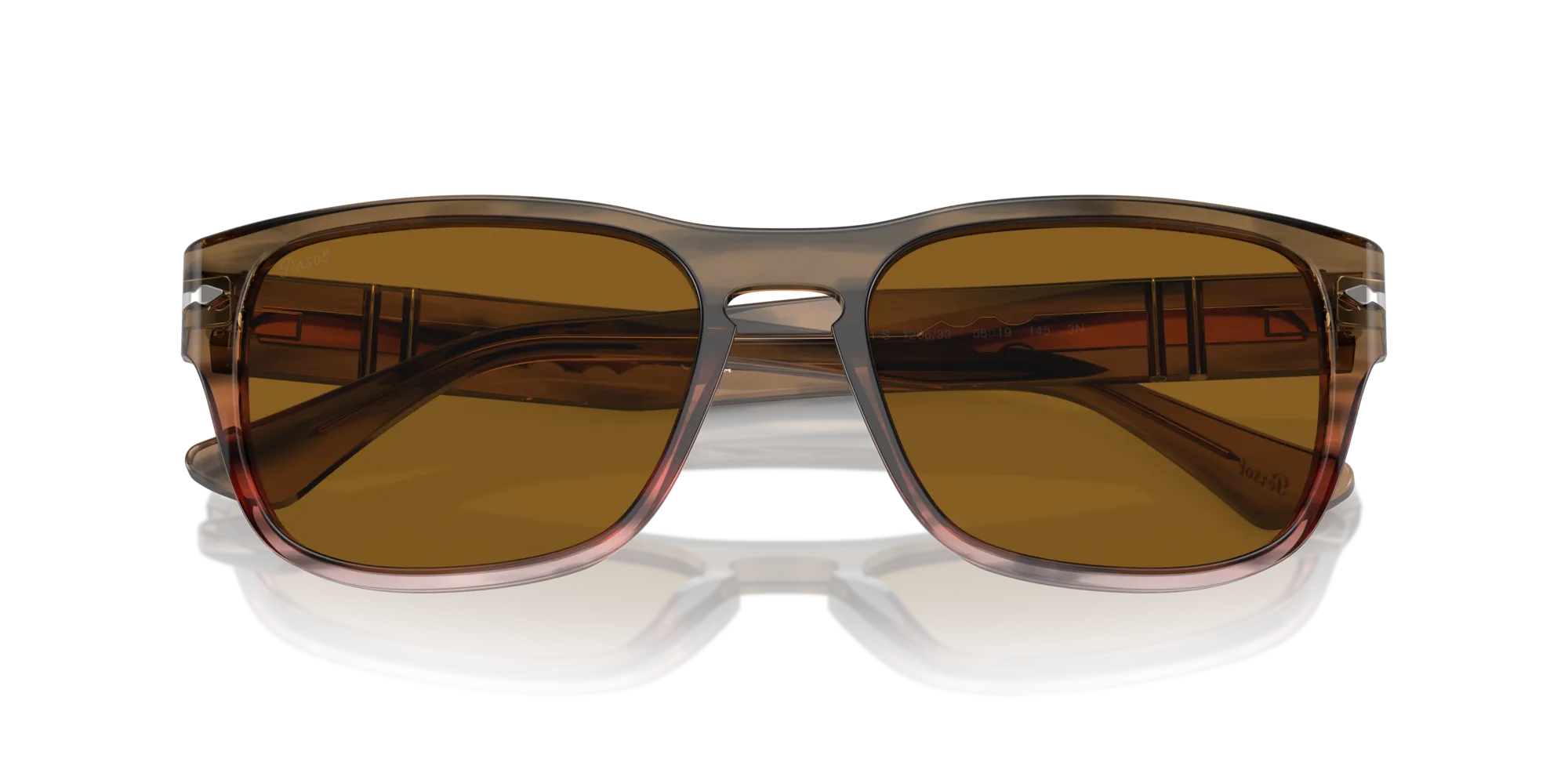 Persol PO3341S 120633 Occhiali da sole Acetato Marrone Marrone Pillow Normale - immagine 2