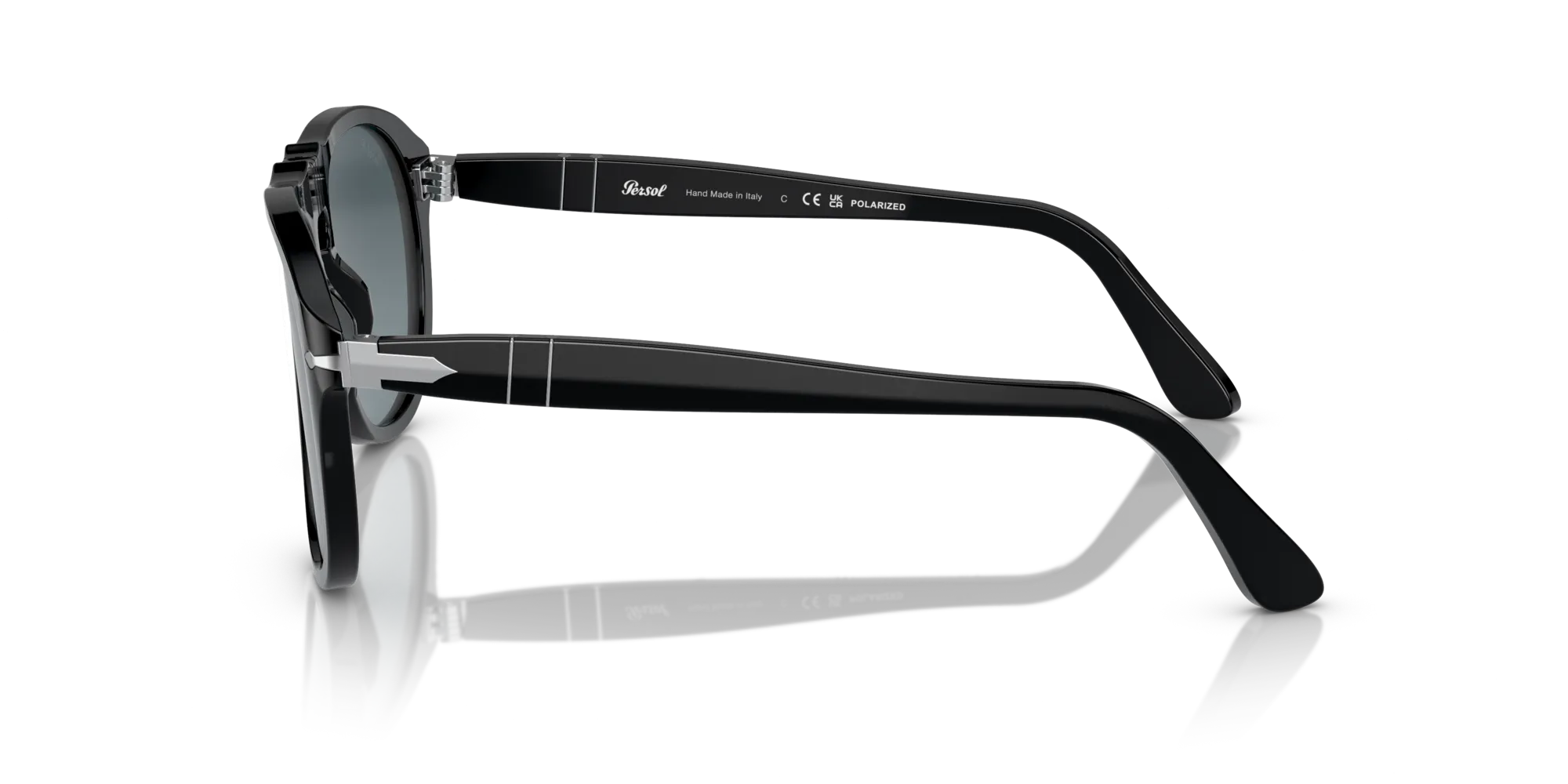 Persol PO0649 95/S3 Occhiali da sole Acetato Nero Blu Pilot Polarizzata Sfumato - immagine 4