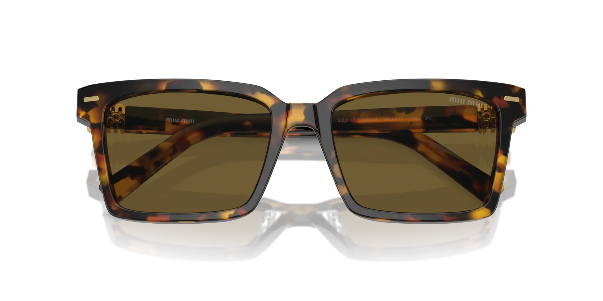 Miu Miu MU 13ZS VAU01T Occhiali da sole Acetato Tartaruga Marrone Squadrata Normale - immagine 2