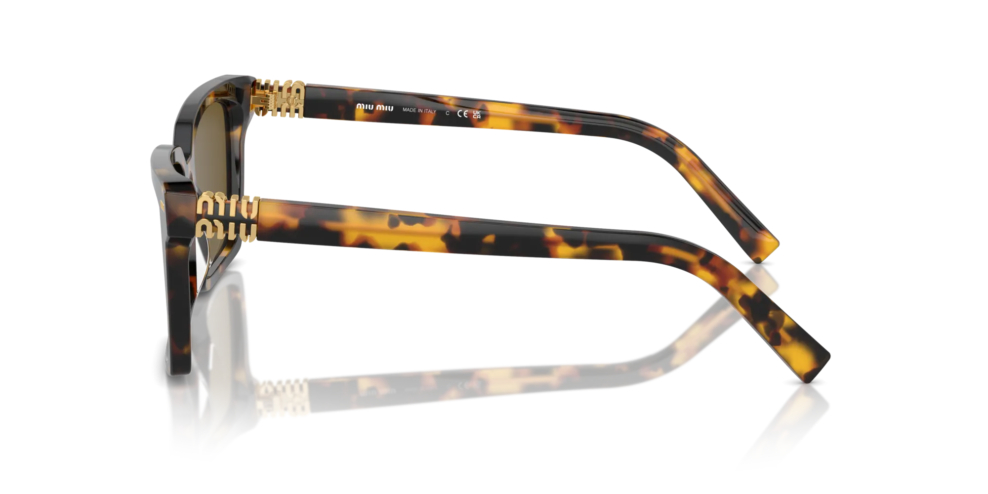 Miu Miu MU 13ZS VAU01T Occhiali da sole Acetato Tartaruga Marrone Squadrata Normale - immagine 4