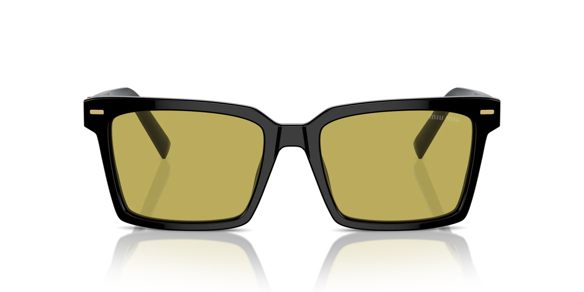 Miu Miu MU 13ZS 16K07O Occhiali da sole Acetato Nero Verde Squadrata Normale - immagine 3