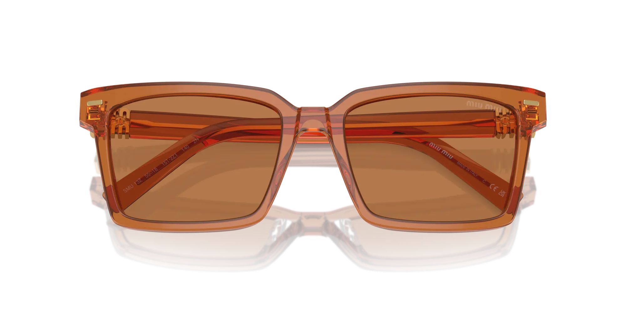 Miu Miu MU 13ZS 15T2Z1 Occhiali da sole Acetato Marrone Marrone Squadrata Normale - immagine 2