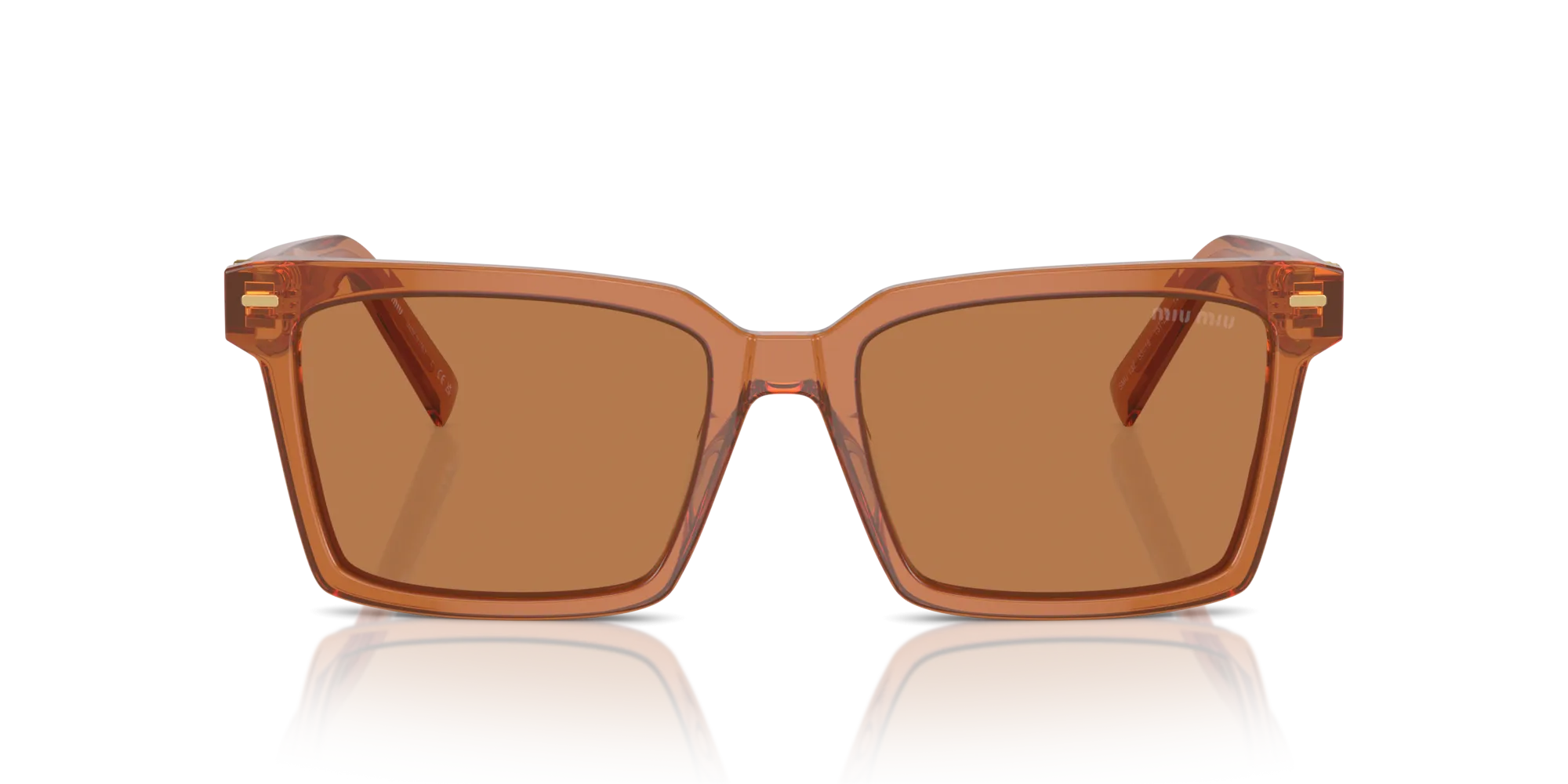 Miu Miu MU 13ZS 15T2Z1 Occhiali da sole Acetato Marrone Marrone Squadrata Normale - immagine 3