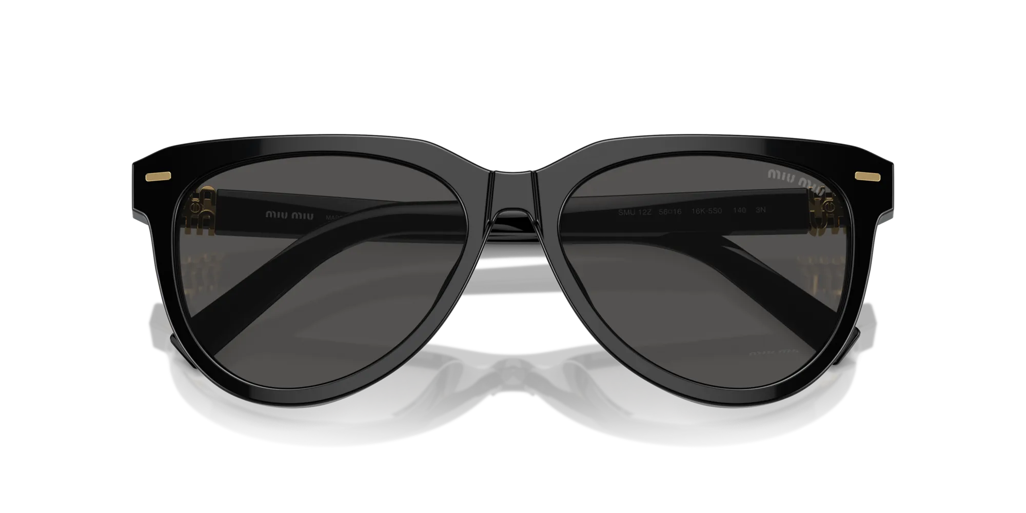 Miu Miu MU 12ZS 16K5S0 Occhiali da sole Acetato Nero Grigio Pantos Normale - immagine 2