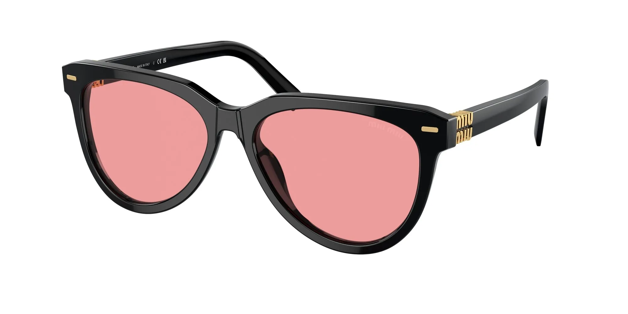 Miu Miu MU 12ZS 16K1D0 Occhiali da sole Acetato Nero Rosso Pantos Normale - immagine 1