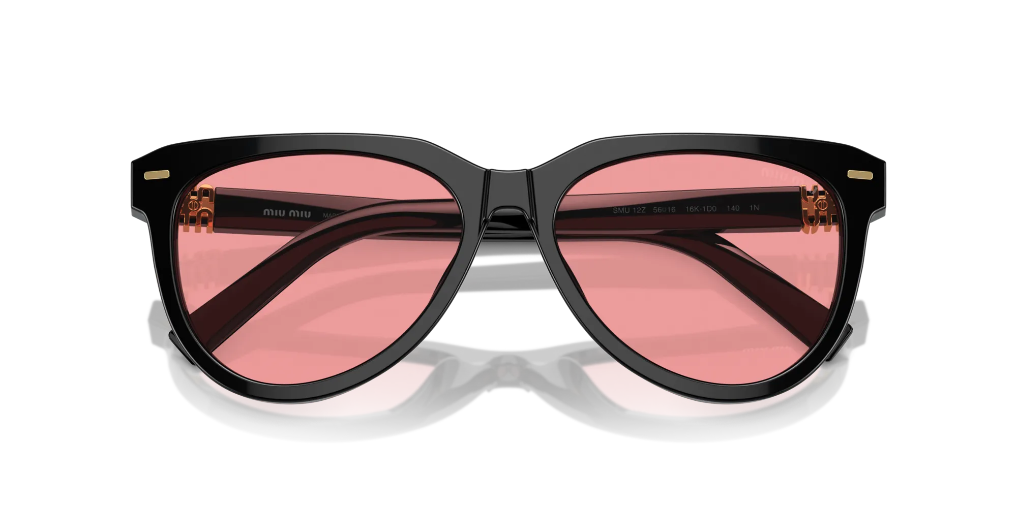 Miu Miu MU 12ZS 16K1D0 Occhiali da sole Acetato Nero Rosso Pantos Normale - immagine 2