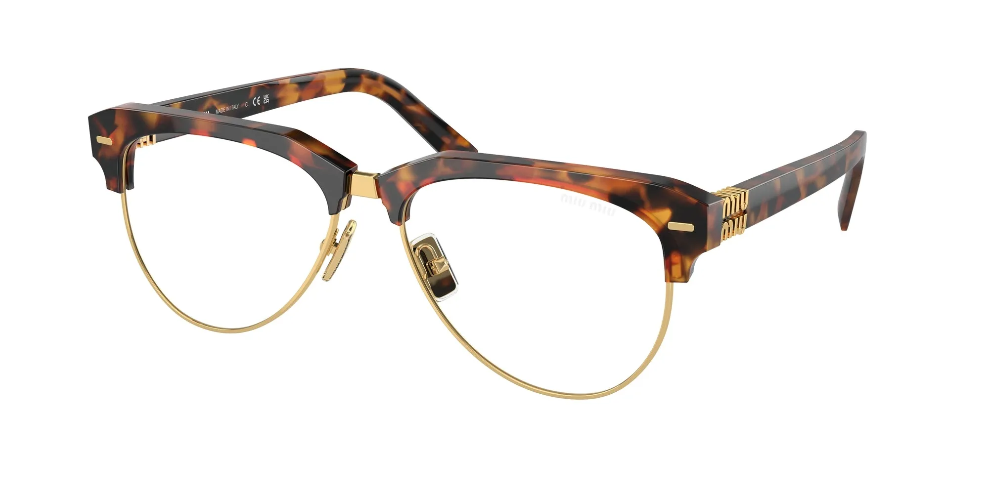 Miu Miu MU 09ZS 19P08N Occhiali da sole Acetato Tartaruga Trasparente Pilot Normale Anti luce blu - per PC - immagine 1