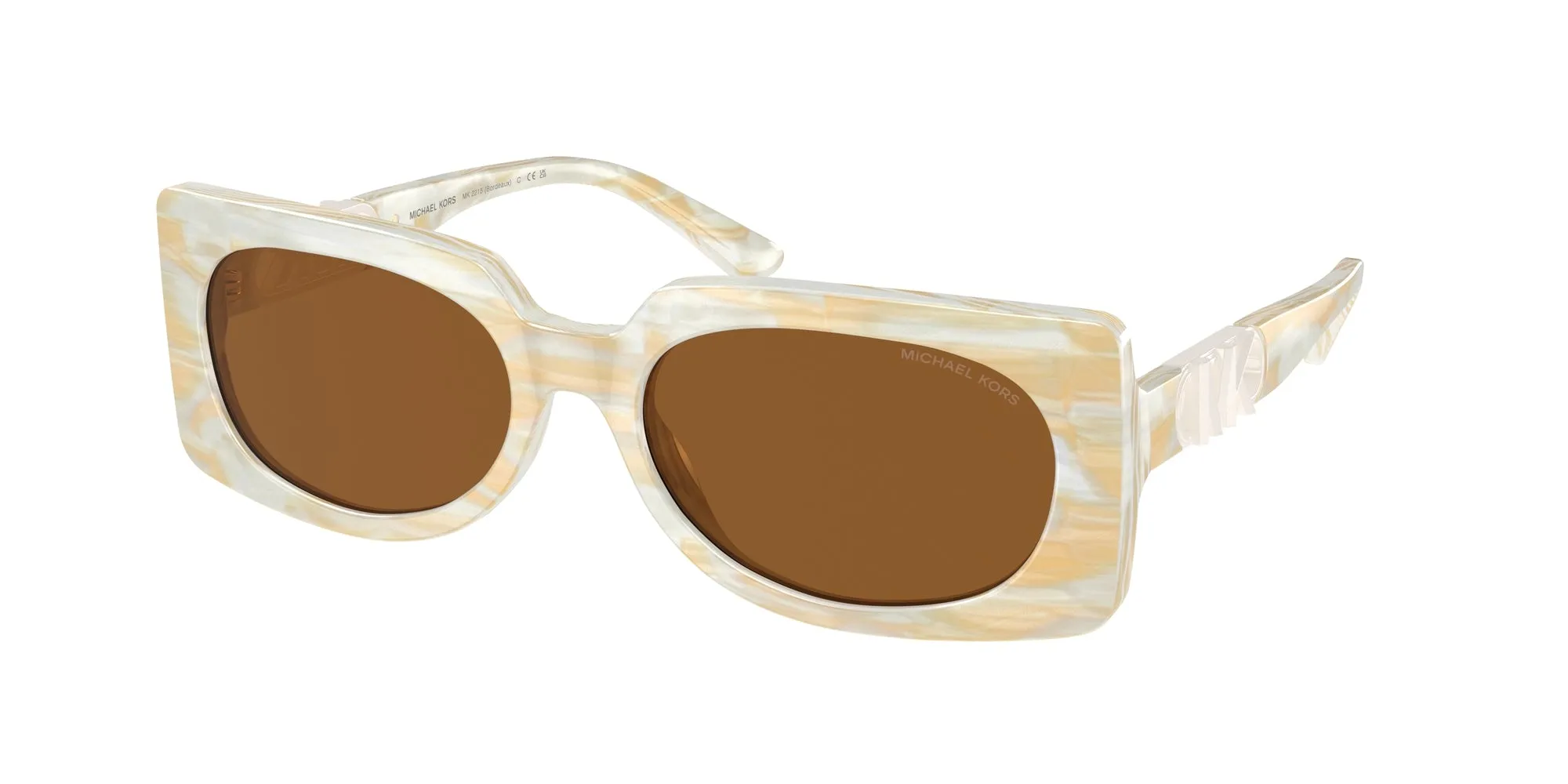 Michael Kors MK2215 BORDEAUX 400173 Occhiali da sole Acetato Beige Marrone Squadrata Normale - immagine 1