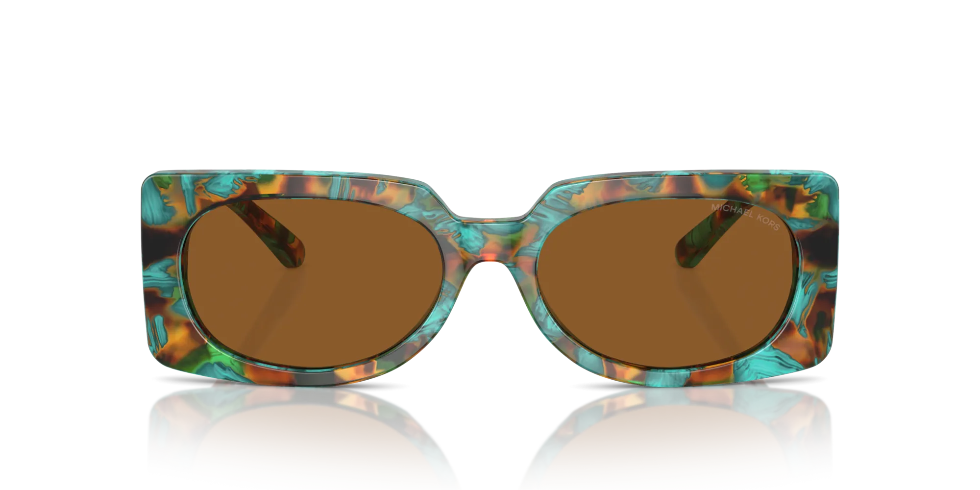 Michael Kors MK2215 BORDEAUX 400073 Occhiali da sole Acetato Verde Marrone Squadrata Normale - immagine 3