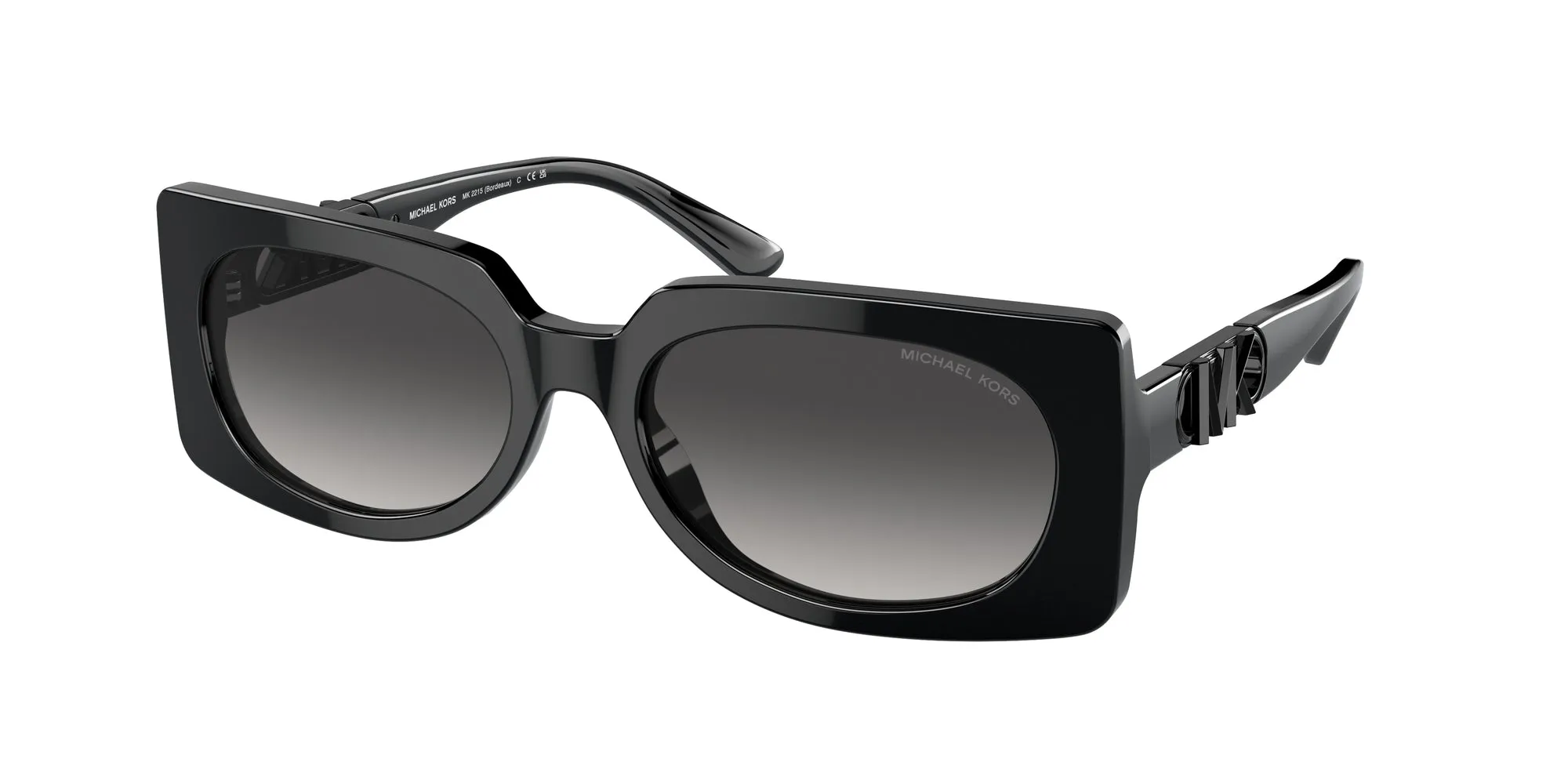 Michael Kors MK2215 BORDEAUX 30058G Occhiali da sole Acetato Nero Grigio Squadrata Normale Sfumato - immagine 1