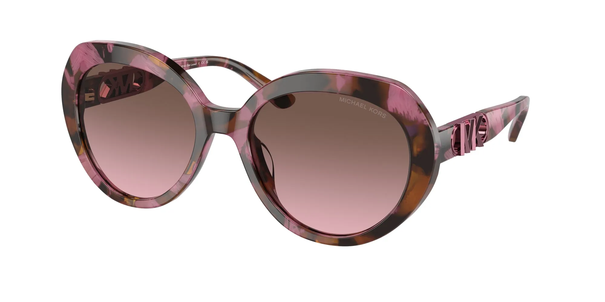 Michael Kors MK2214U SAN LUCAS 39989T Occhiali da sole Acetato Tartaruga Viola Rotonda Normale Sfumato - immagine 1