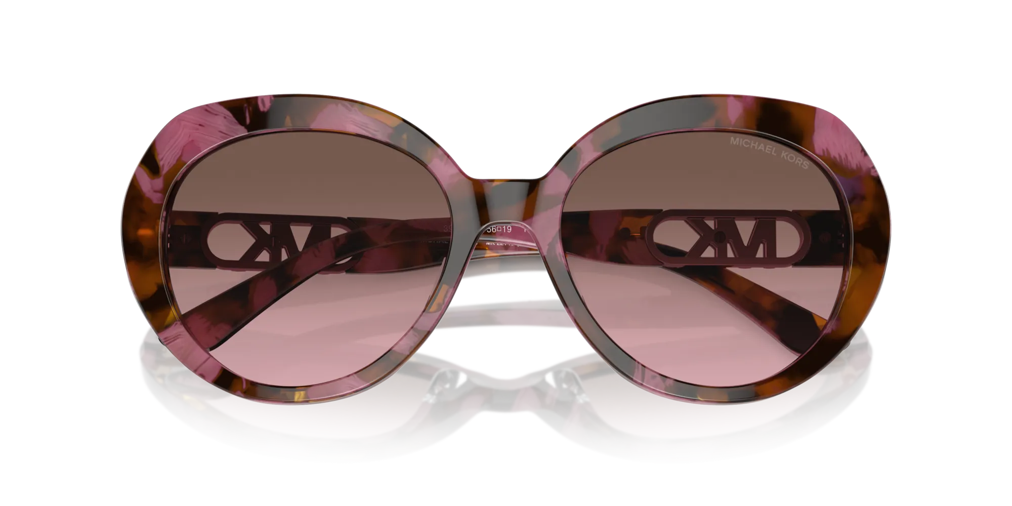 Michael Kors MK2214U SAN LUCAS 39989T Occhiali da sole Acetato Tartaruga Viola Rotonda Normale Sfumato - immagine 2