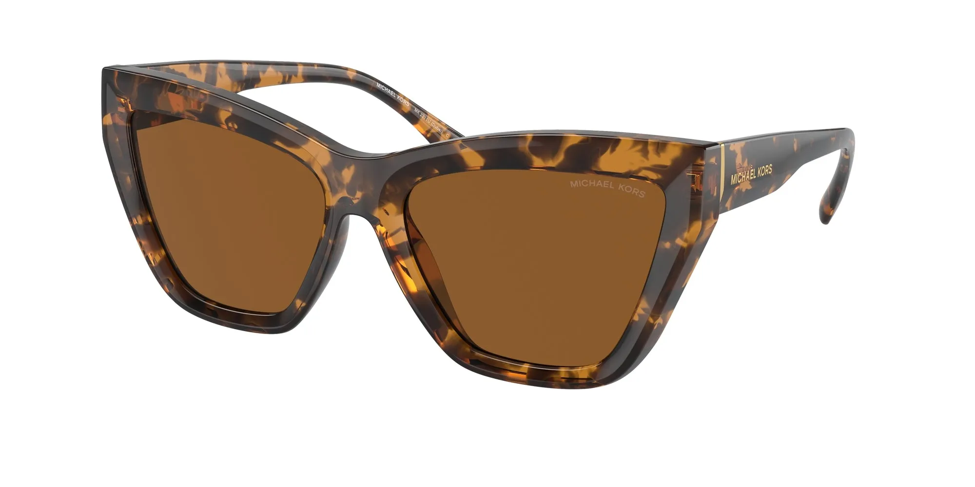 Michael Kors MK2211U DUBAI 300673 Occhiali da sole Iniettato Tartaruga Marrone Cat Eye Normale - immagine 1