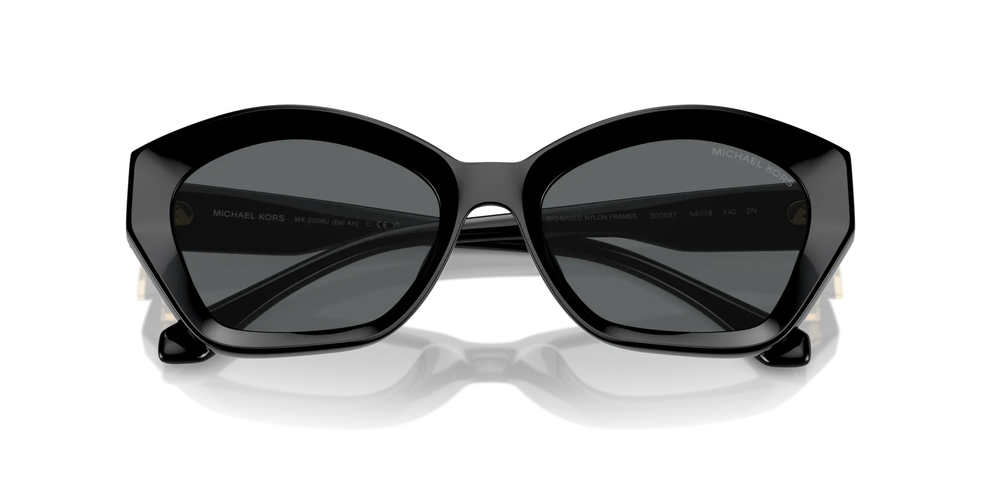 Michael Kors MK2209U BEL AIR 300587 Occhiali da sole Iniettato Nero Grigio Geometrica Normale - immagine 2