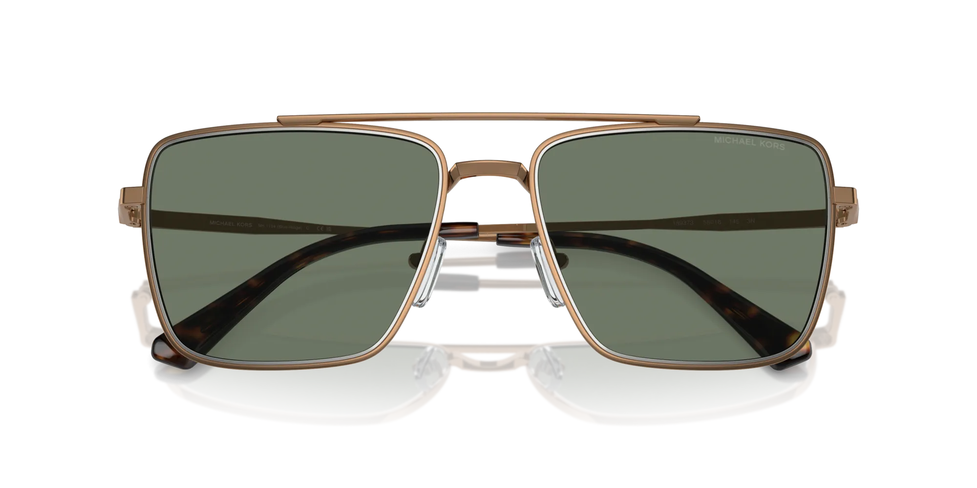 Michael Kors MK1154 BLUE RIDGE 18993H Occhiali da sole Metallo Oro Verde Squadrata Normale Antiriflesso - immagine 2