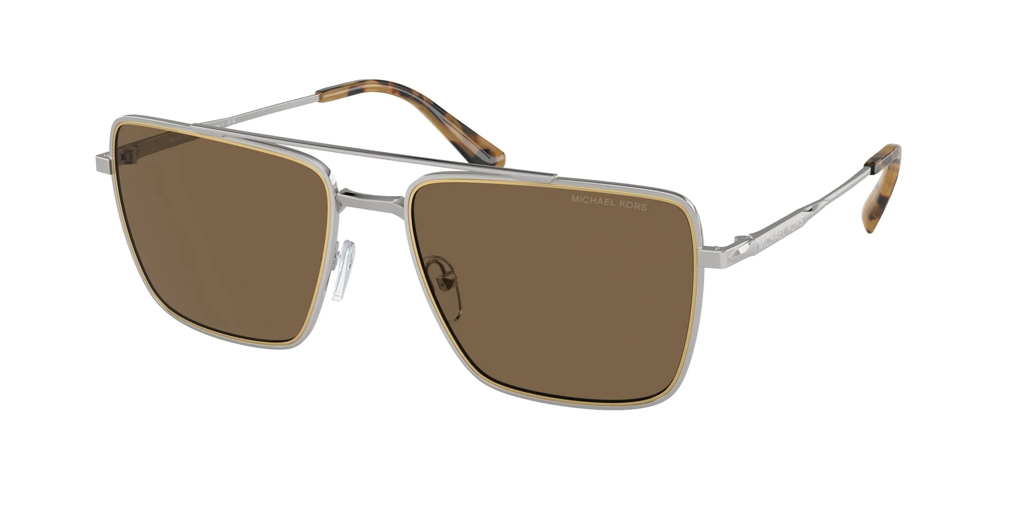 Michael Kors MK1154 BLUE RIDGE 189373 Occhiali da sole Metallo Argento Marrone Squadrata Normale - immagine 1