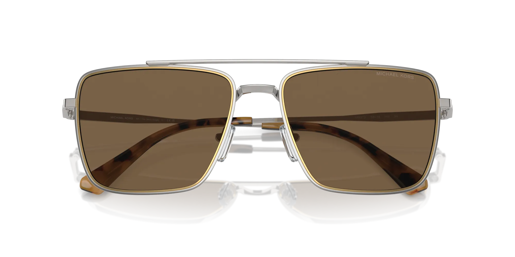 Michael Kors MK1154 BLUE RIDGE 189373 Occhiali da sole Metallo Argento Marrone Squadrata Normale - immagine 2