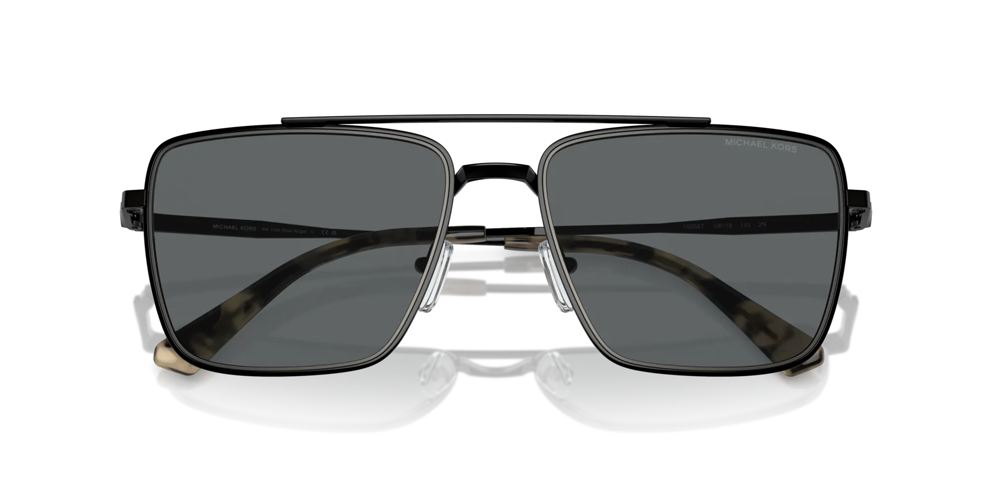 Michael Kors MK1154 BLUE RIDGE 100587 Occhiali da sole Metallo Nero Grigio Squadrata Normale - immagine 2