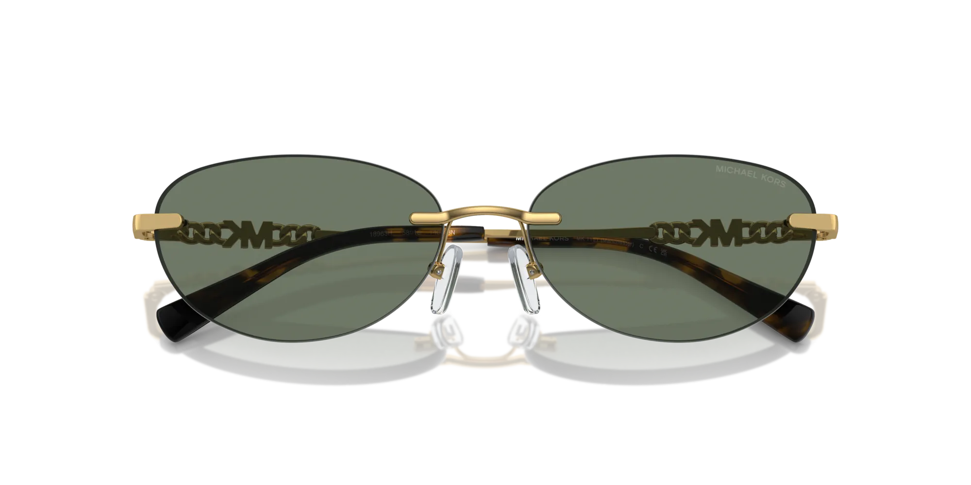 Michael Kors MK1151 MANCHESTER 18963H Occhiali da sole Metallo Verde Verde Rotonda Normale - immagine 2