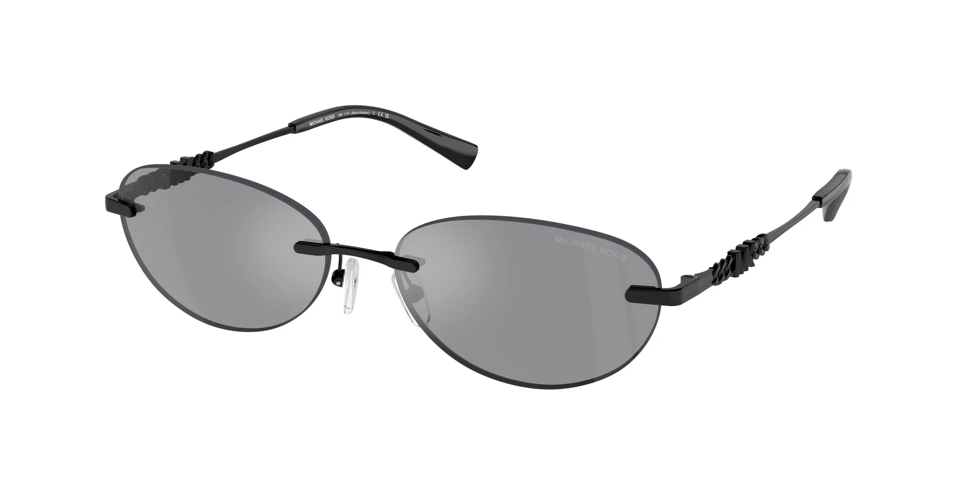 Michael Kors MK1151 MANCHESTER 1005/1 Occhiali da sole Metallo Grigio Grigio Rotonda Normale Specchiato - immagine 1