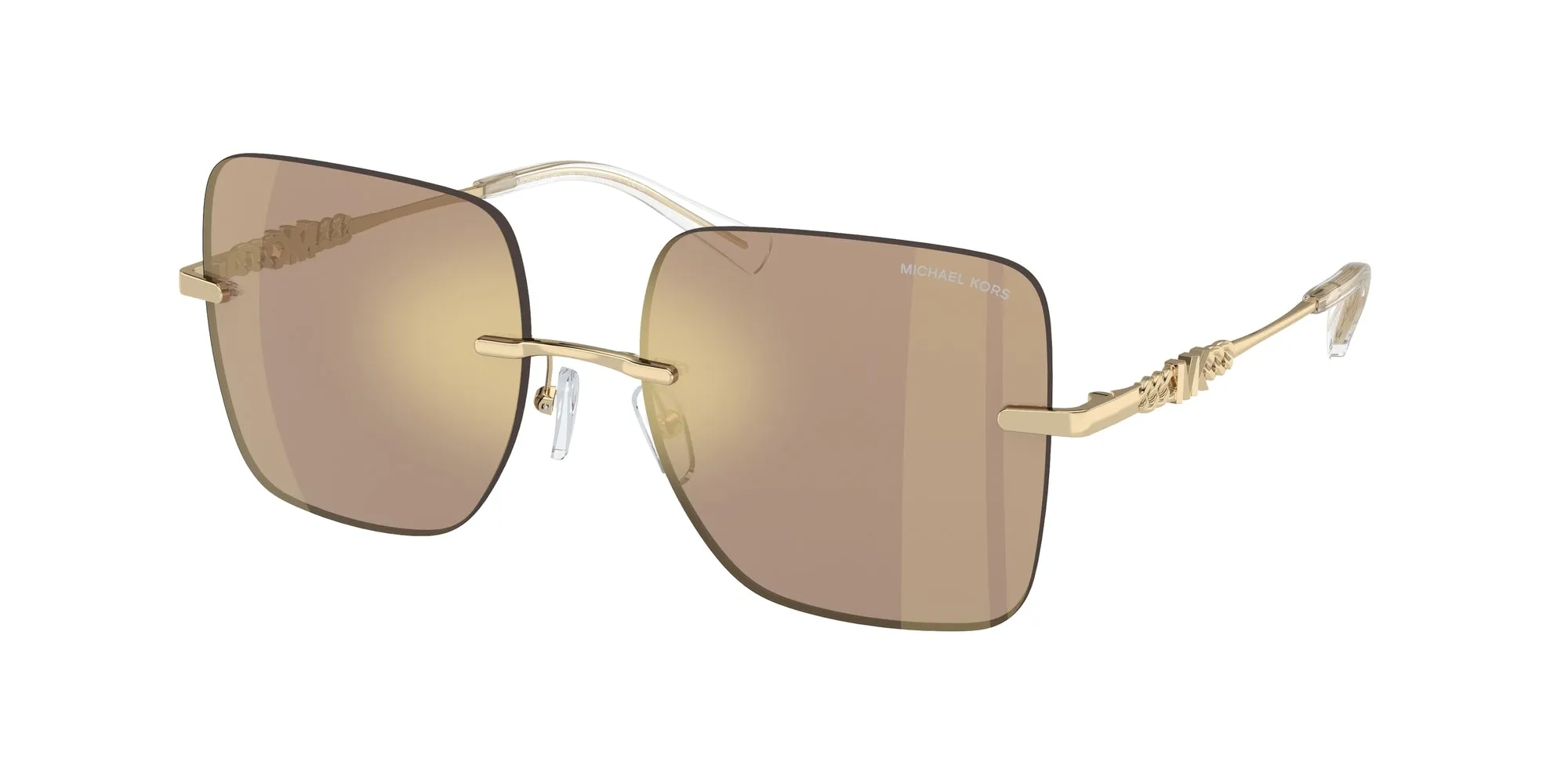 Michael Kors MK1150 QUéBEC 10145A Occhiali da sole Metallo Marrone Marrone Squadrata Normale Specchiato - immagine 1