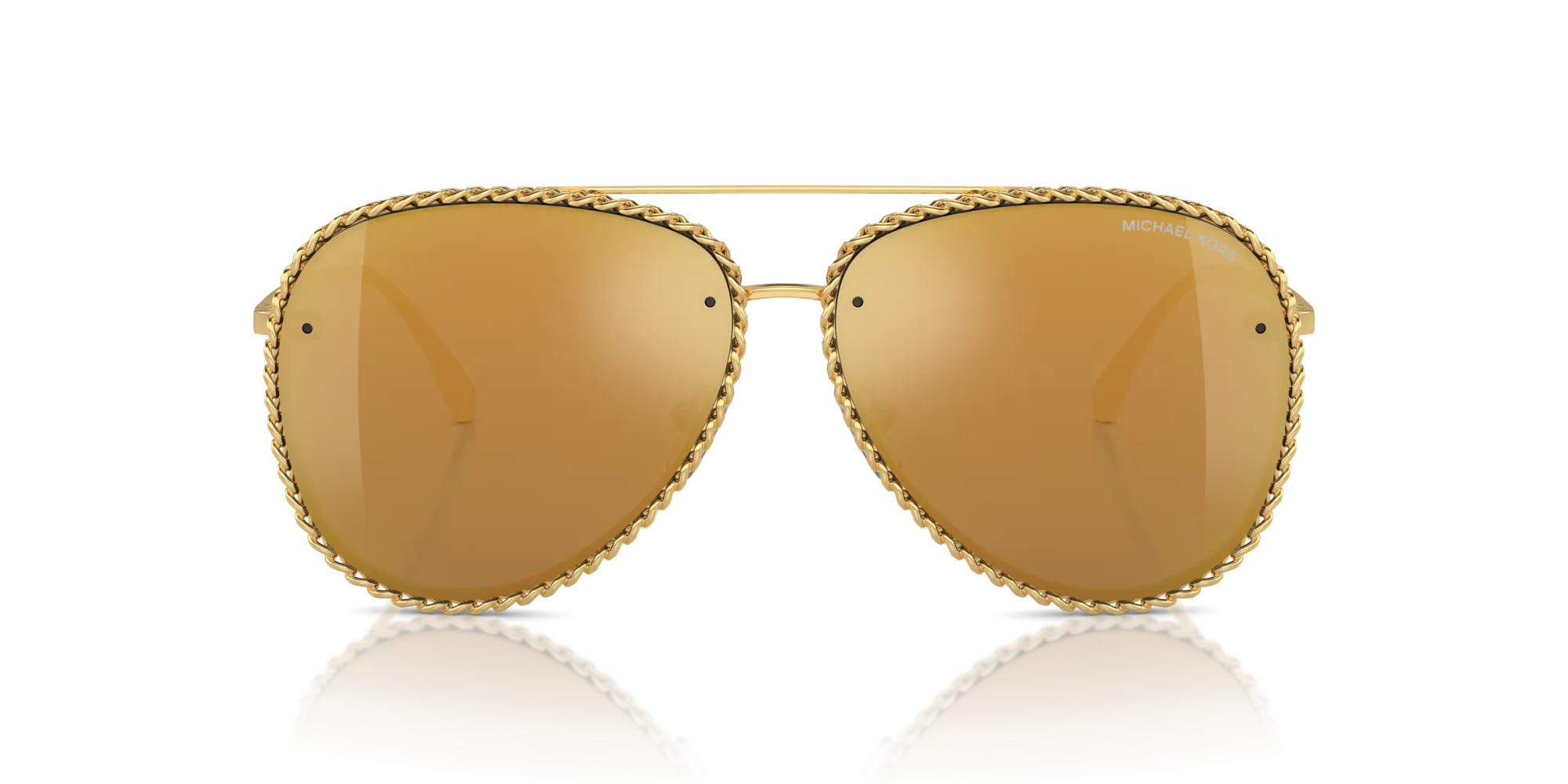Michael Kors MK1147 PORTOFINO 18967P Occhiali da sole Metallo Oro Oro Pilot Normale Specchiato - immagine 3