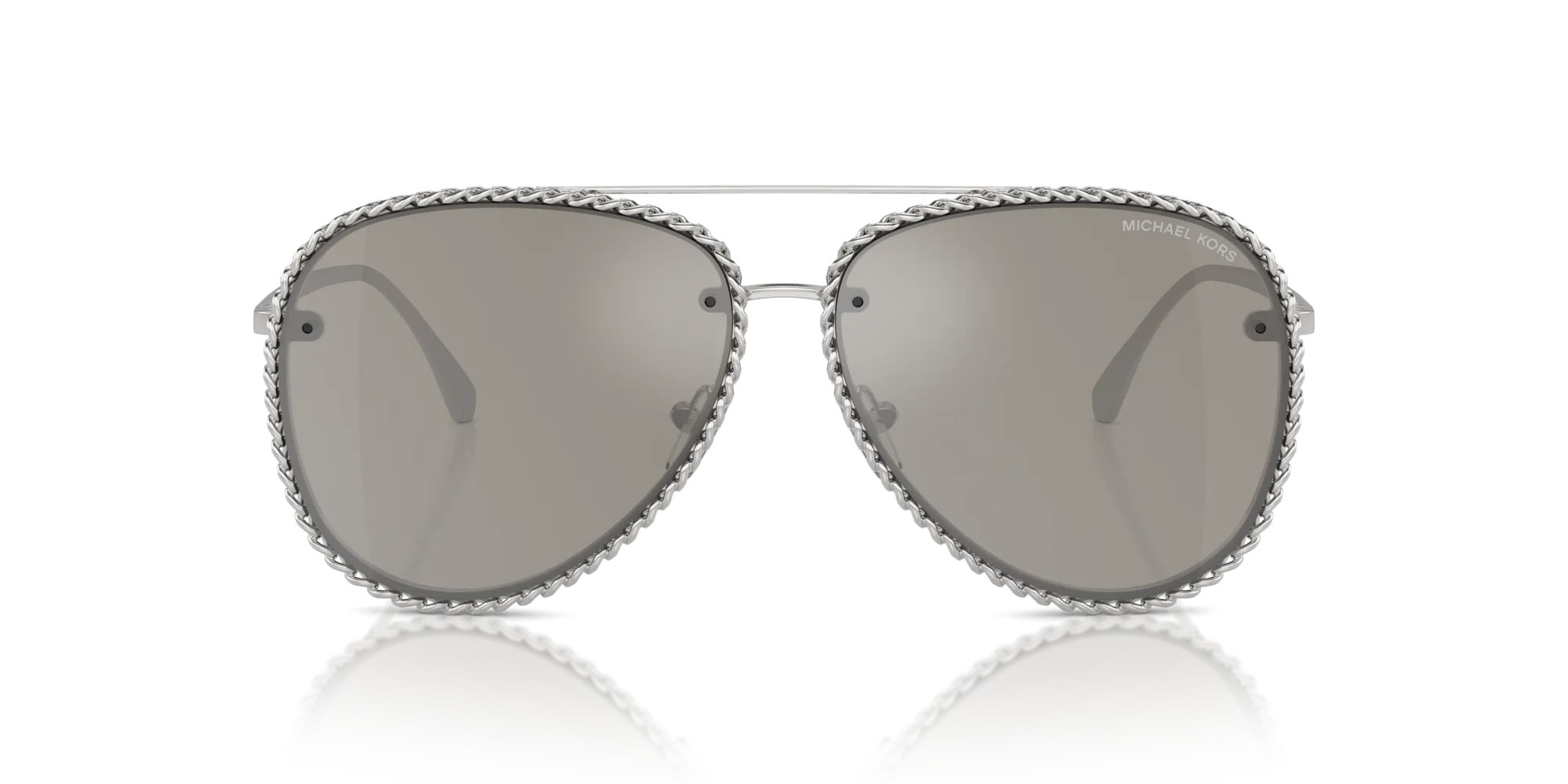 Michael Kors MK1147 PORTOFINO 18936G Occhiali da sole Metallo Argento Argento Pilot Specchiate Specchiato - immagine 3