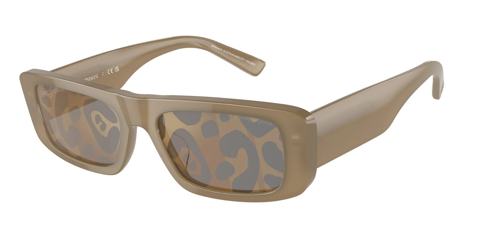 Emporio Armani EA4229U 6121TO Occhiali da sole Acetato Marrone Marrone Squadrata Normale Decorazione - immagine 1