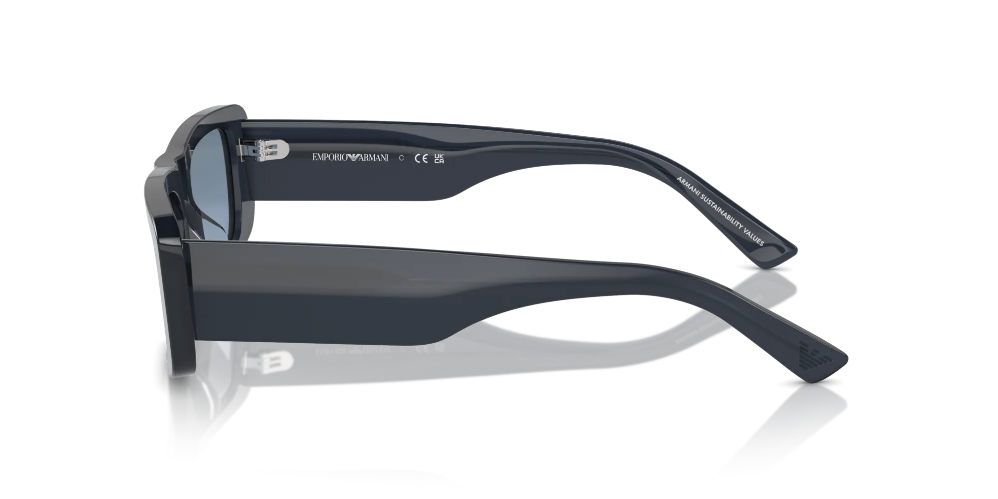 Emporio Armani EA4229U 6120AM Occhiali da sole Acetato Blu Blu Squadrata Normale Decorazione - immagine 4
