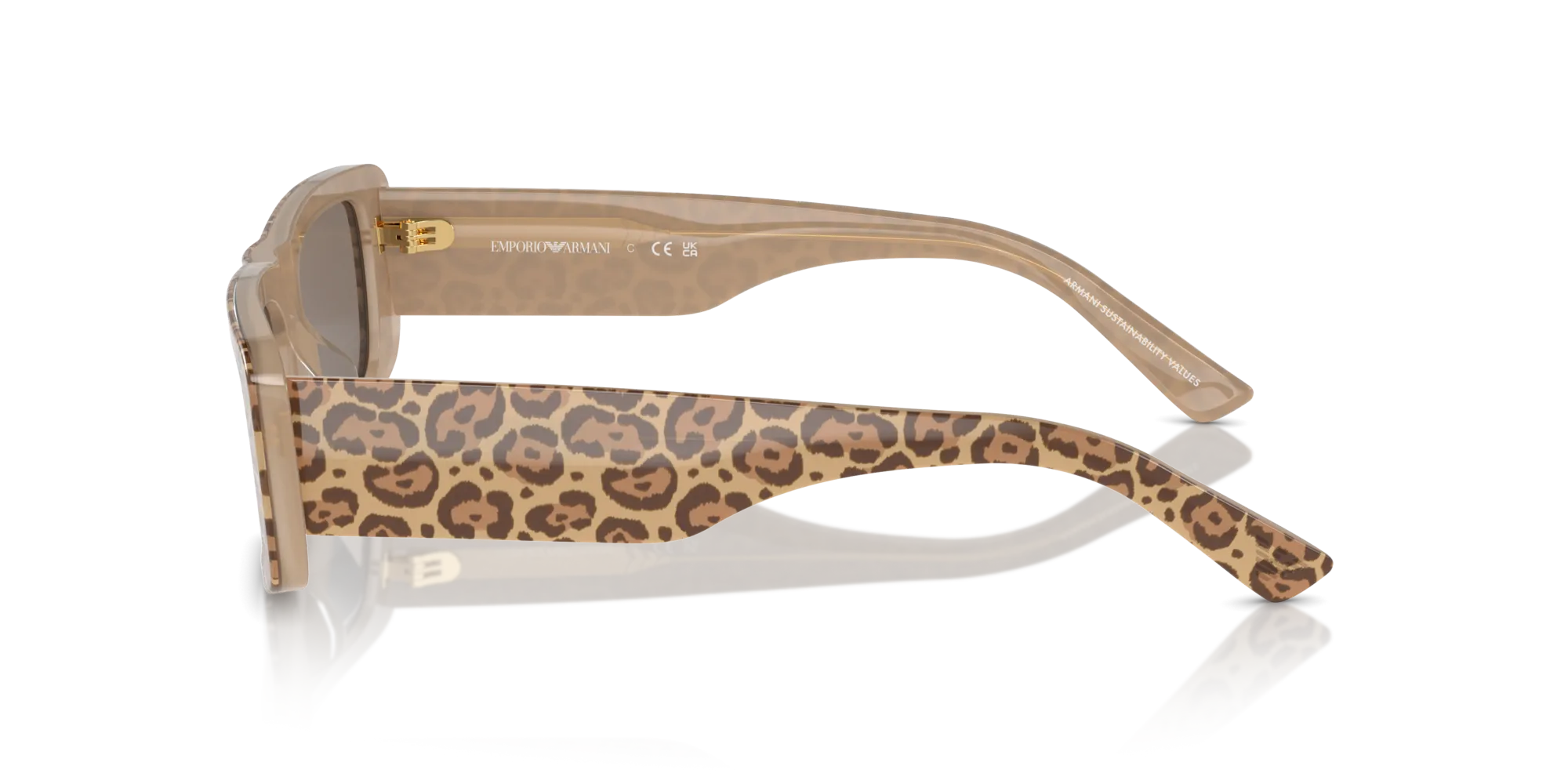 Emporio Armani EA4229U 61195A Occhiali da sole Acetato Marrone Marrone Squadrata Specchiate Specchiato - immagine 4