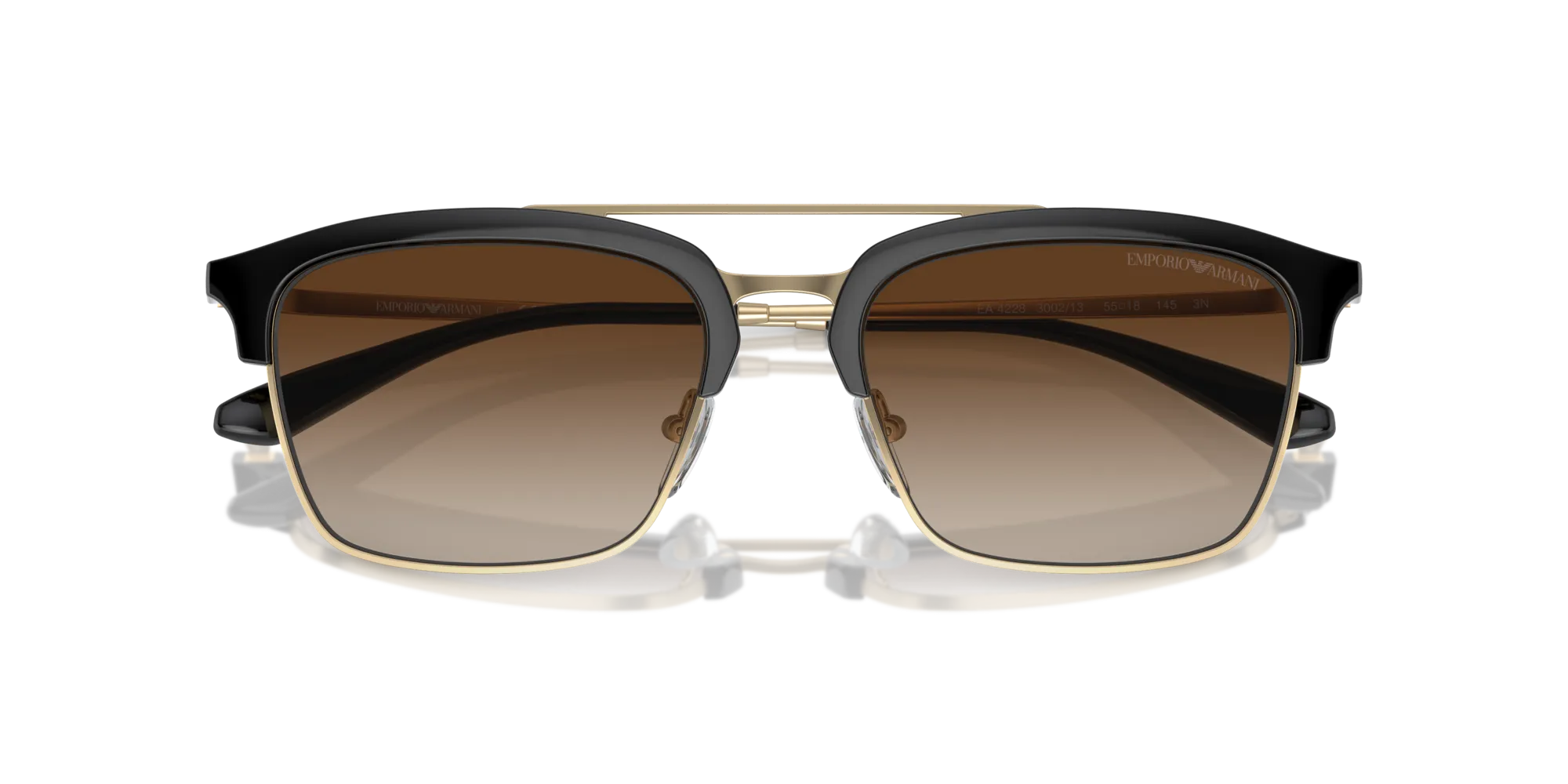 Emporio Armani EA4228 300213 Occhiali da sole Iniettato Nero Marrone Pilot Normale Sfumato - immagine 2